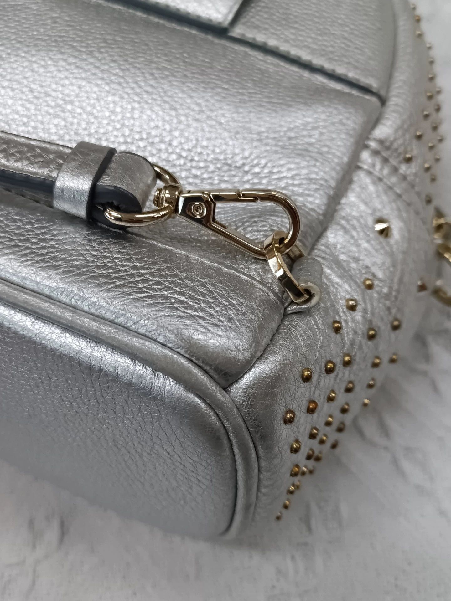 MCM MCM Silver Studded Backpack 17x19 (No Handle) Size ONE SIZE - 6 Thumbnail
