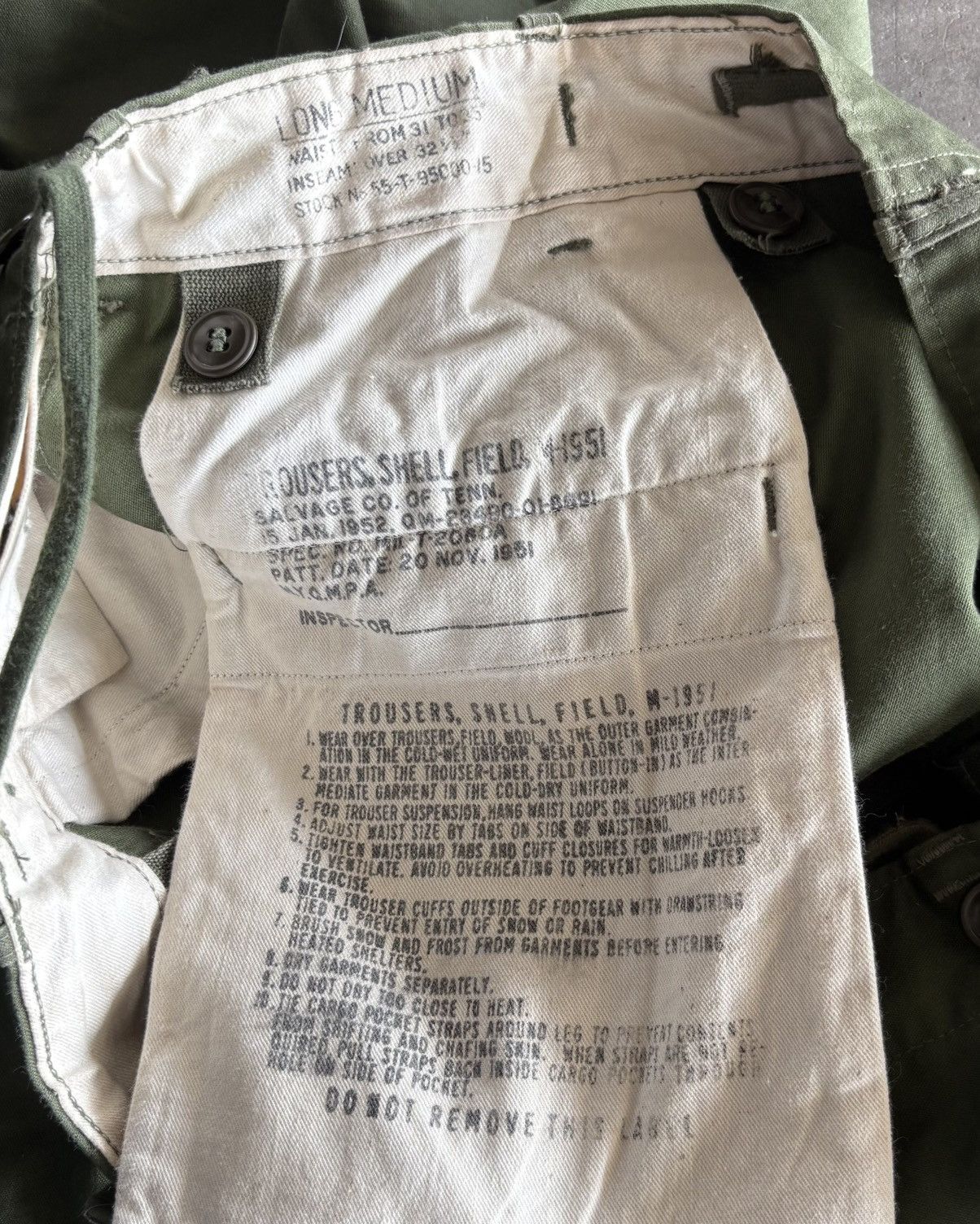 Vintage 50s OG Trousers M-1951 Deadstock Military Size US 30 / EU 46 - 4 Thumbnail