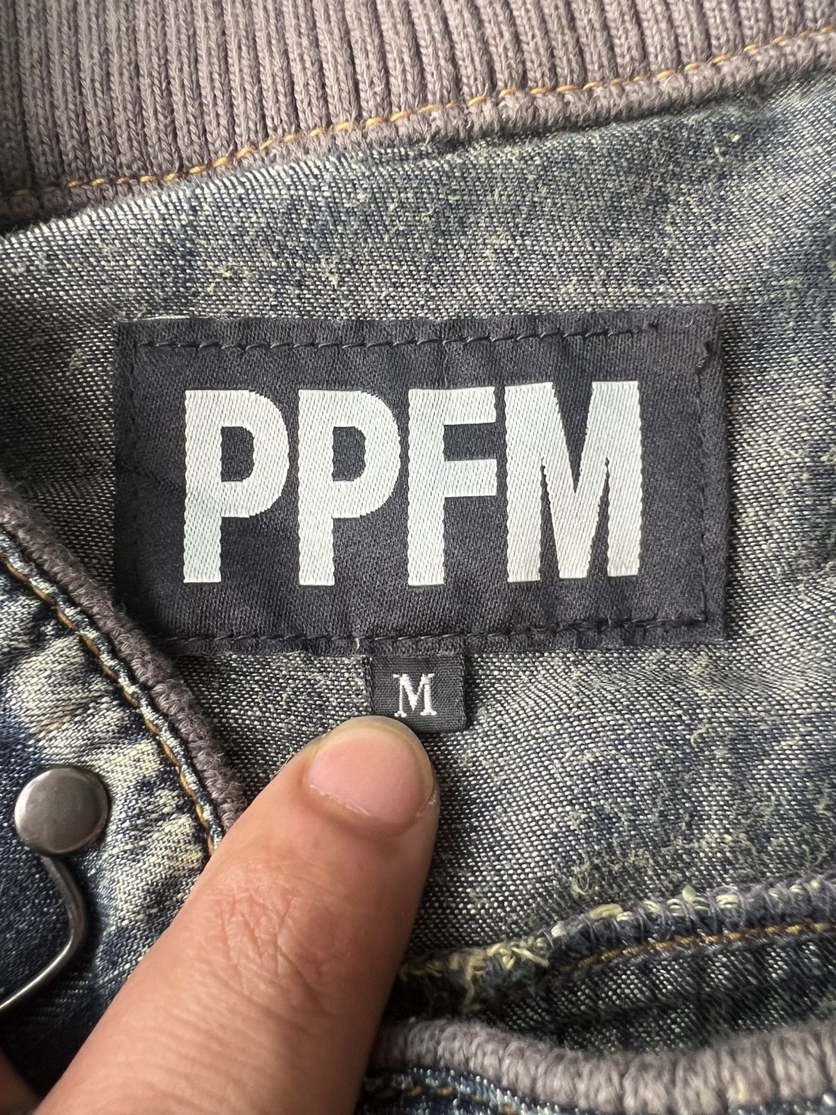 If Six Was Nine Y2K Asymmetrical Zipper Bondage Denim Cafe Racer Jkt PPFM Size US M / EU 48-50 / 2 - 8 Thumbnail