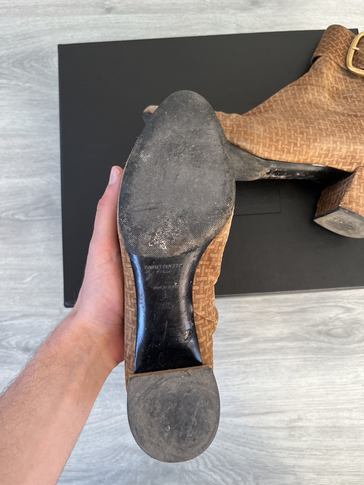 Saint Laurent Paris Saint Laurent 2019 Joplin Suede Patterned Ankle Boots Size US 7.5 / IT 37.5 - 9 Thumbnail