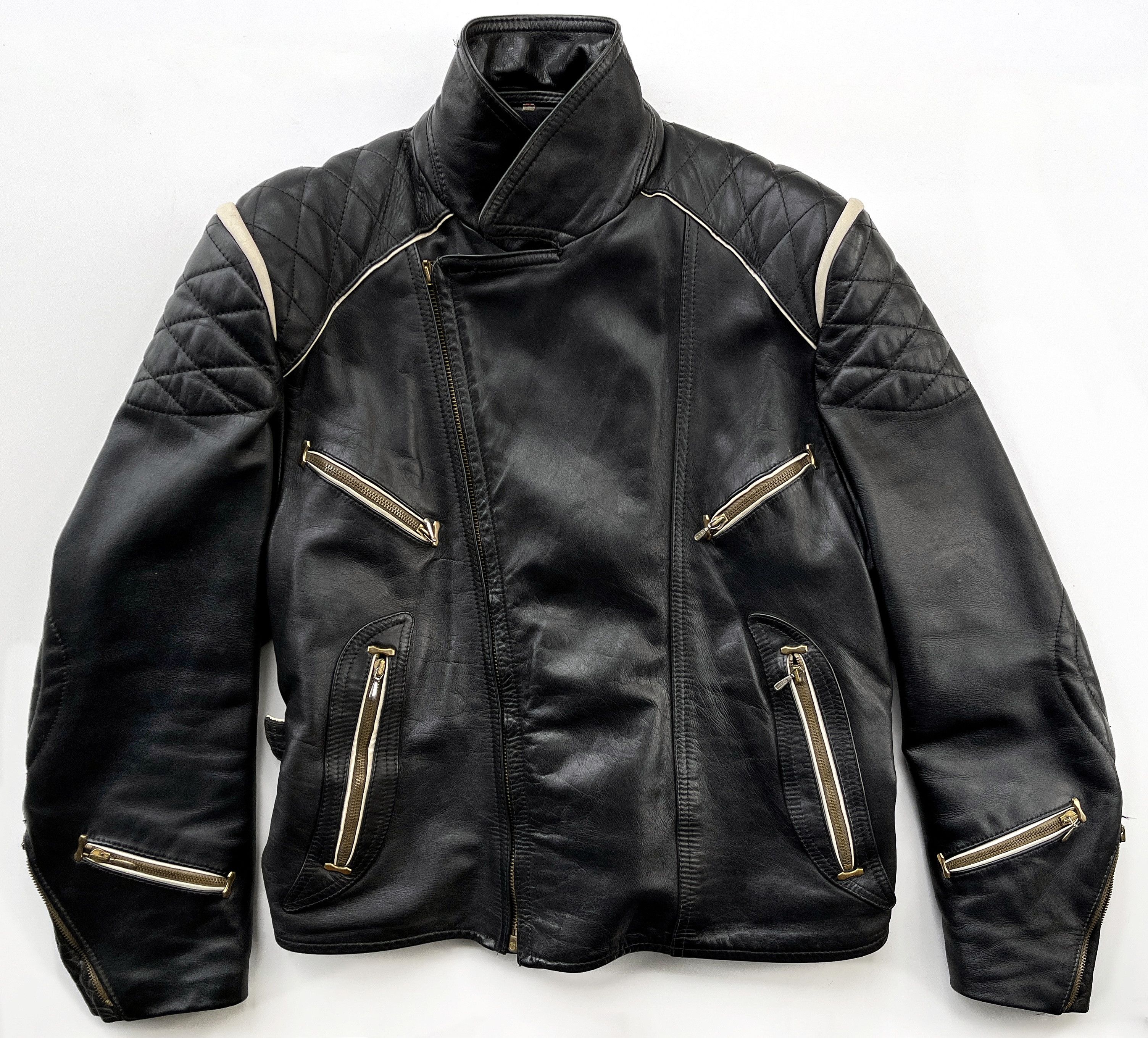 Vintage German Motorcycle Leather Jacket 1960's Size US L / EU 52-54 / 3 - 9 Thumbnail