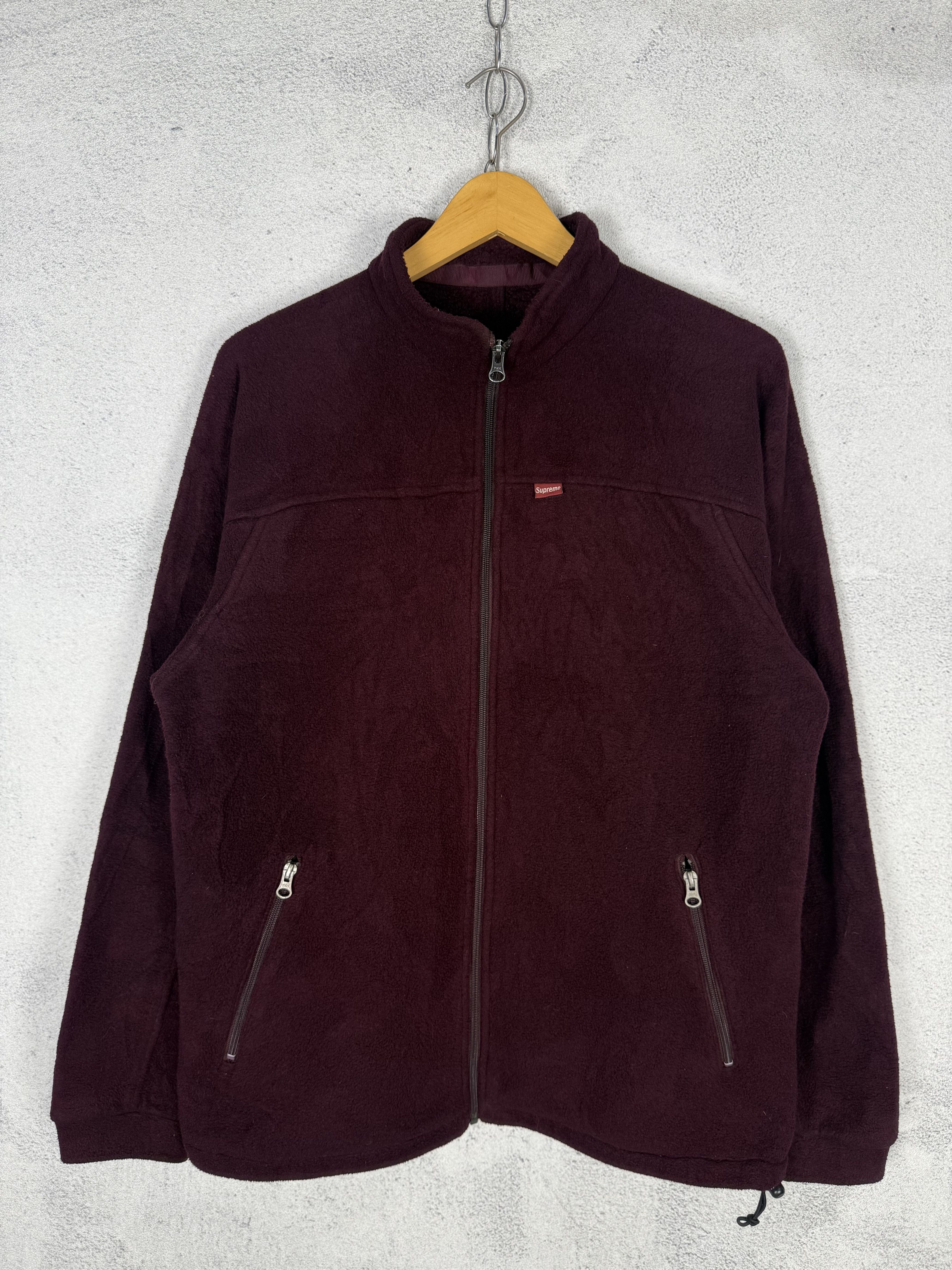 Supreme Vintage 2000 Supreme Polartec Fleece Zip Up Jacket Burgundy Size US M / EU 48-50 / 2 - 2 Thumbnail