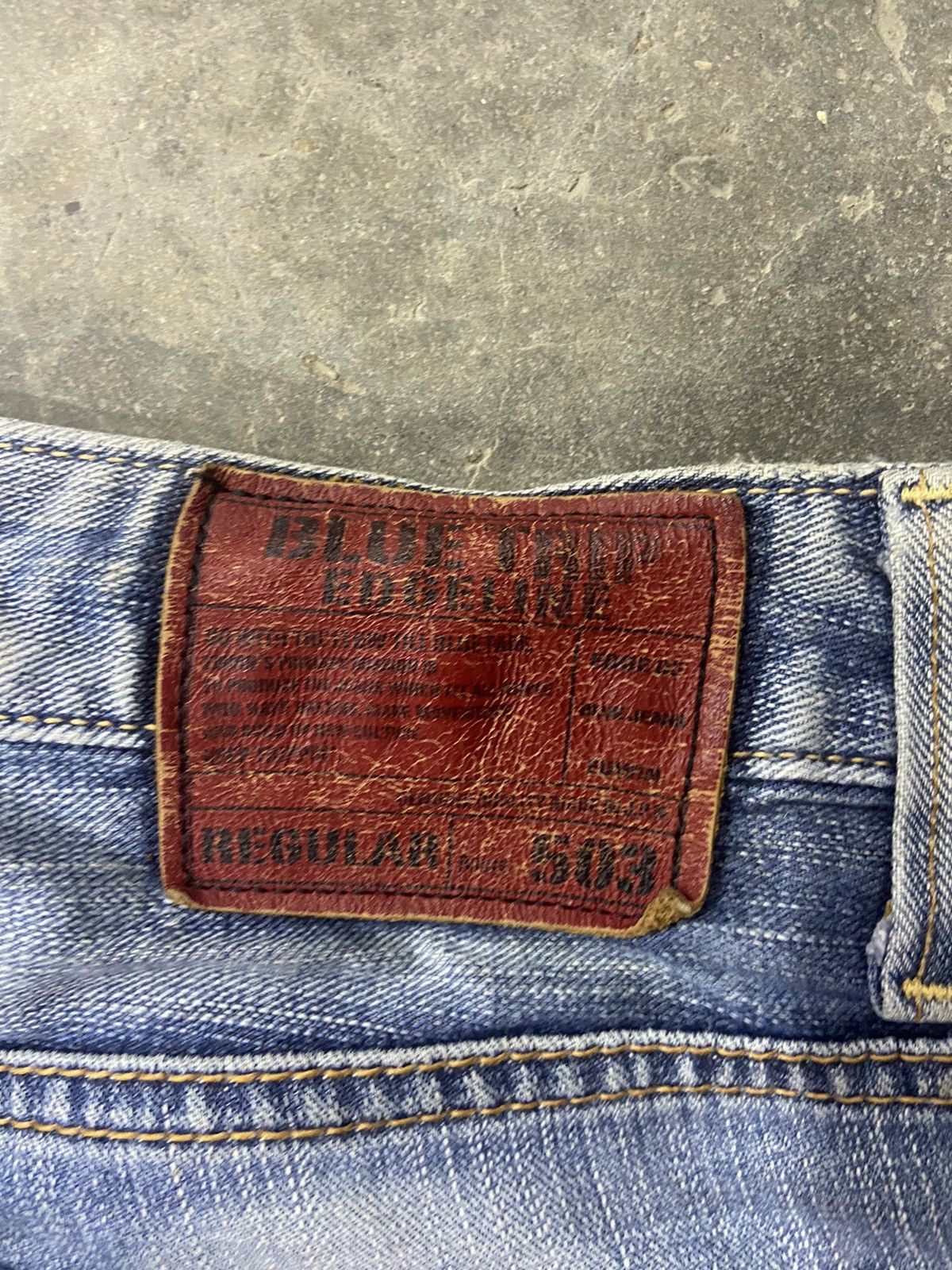 KMRii 🔥 Edwin 503 jeans Edwin Blue trip washed distressed Size US 33 - 7 Thumbnail