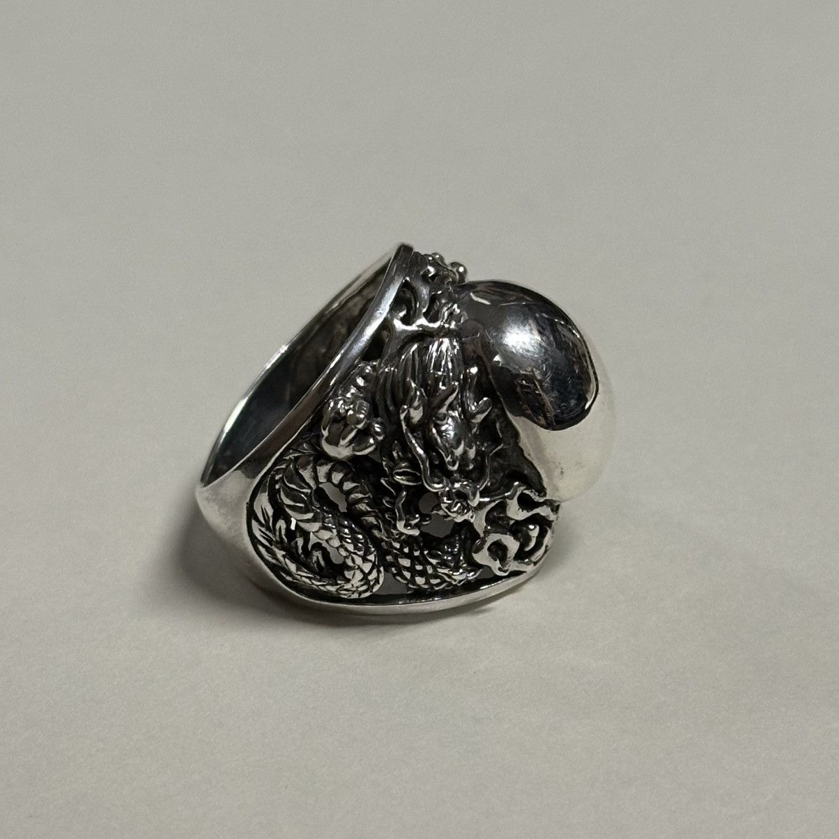 Sterling Silver Dual Dragon Egg Sterling Silver Ring Size ONE SIZE - 1 Thumbnail