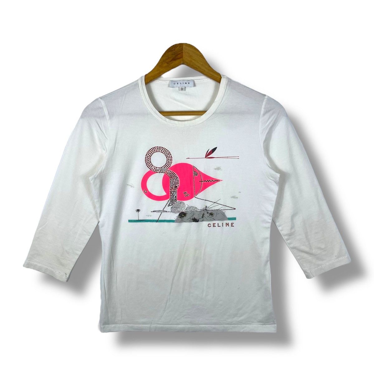 Celine CELINE Swarovski Graphic Women Tops Tee Shirt Medium Size Size M / US 6-8 / IT 42-44 - 1 Thumbnail