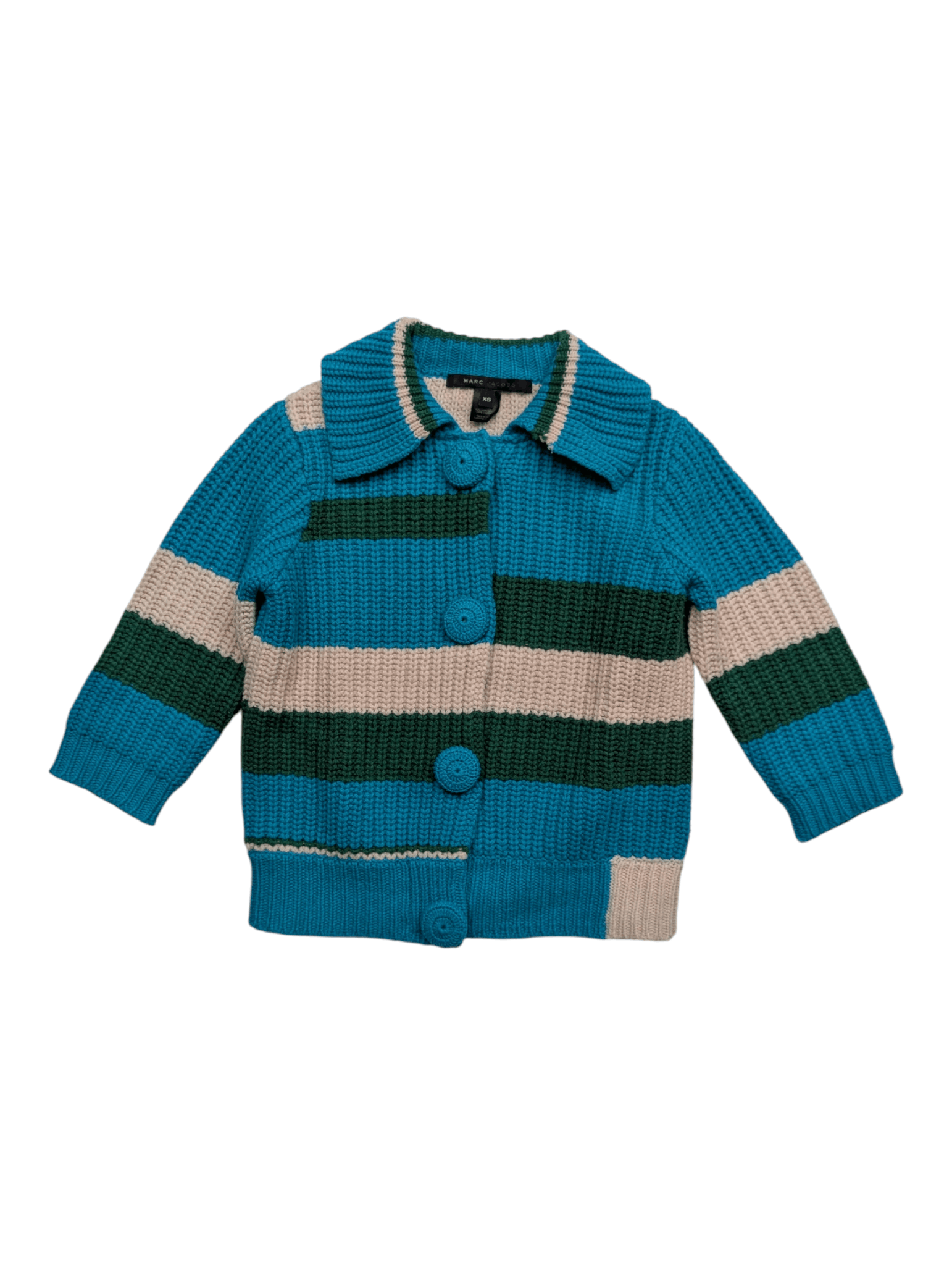 Marc Jacobs Multicolor Chunky Knitted Wool Cardigan Size XS / US 0-2 / IT 36-38 - 1 Thumbnail