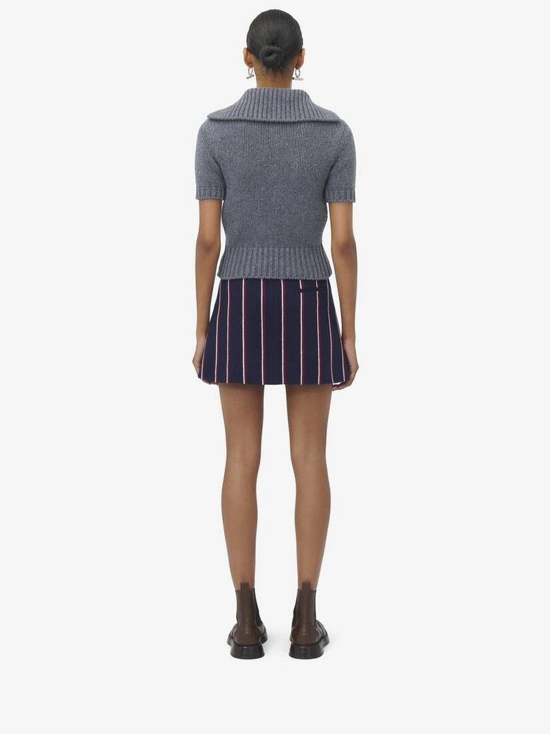 Alexander McQueen o1srvl11e0226 College Stripe Mini Skirt In Multicolor Size 28" / US 6 / IT 42 - 4 Thumbnail