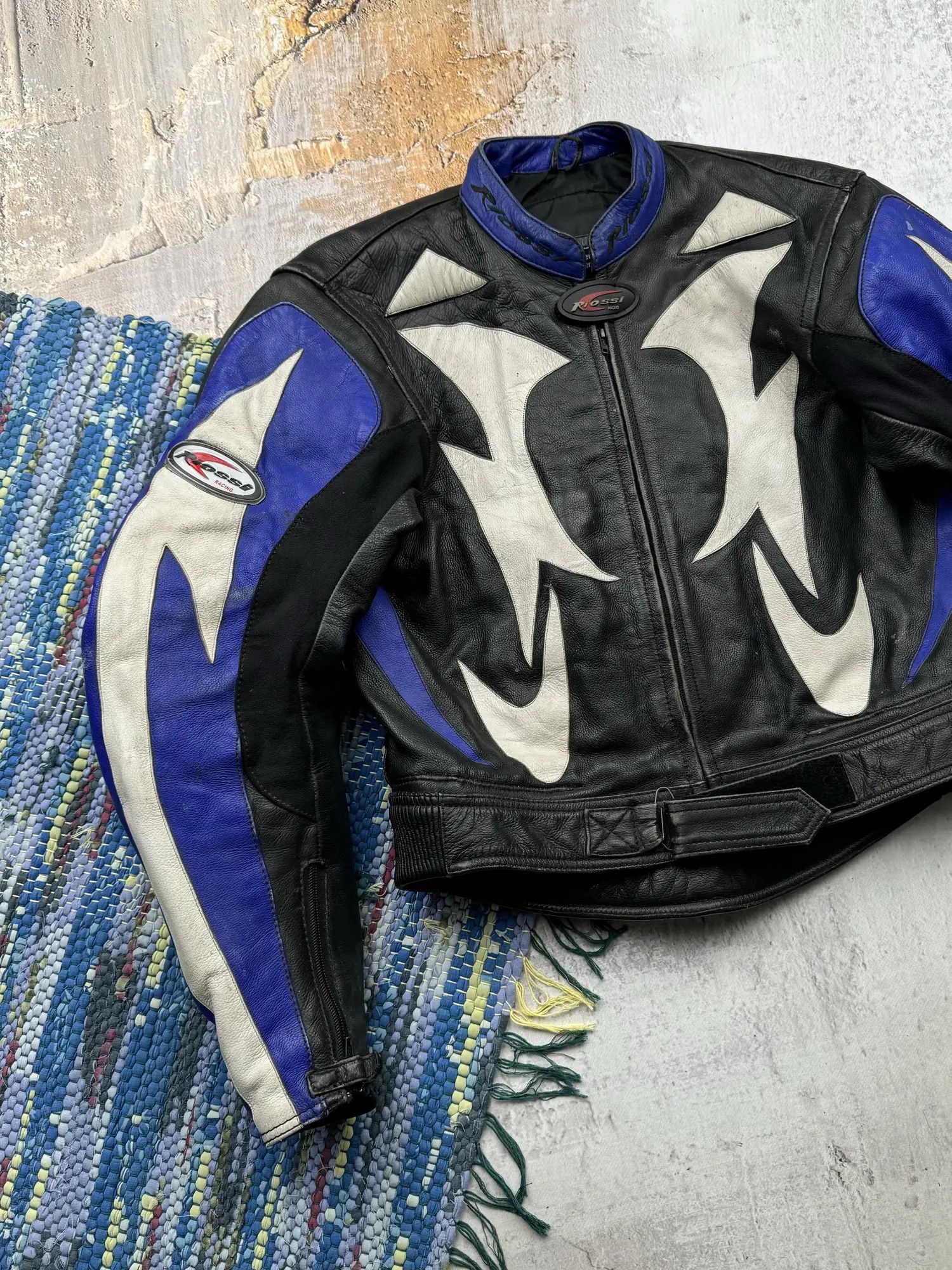 Vintage Riossi Racing Vintage Leather Moto Jacket A732D15(351) Size US M / EU 48-50 / 2 - 2 Thumbnail