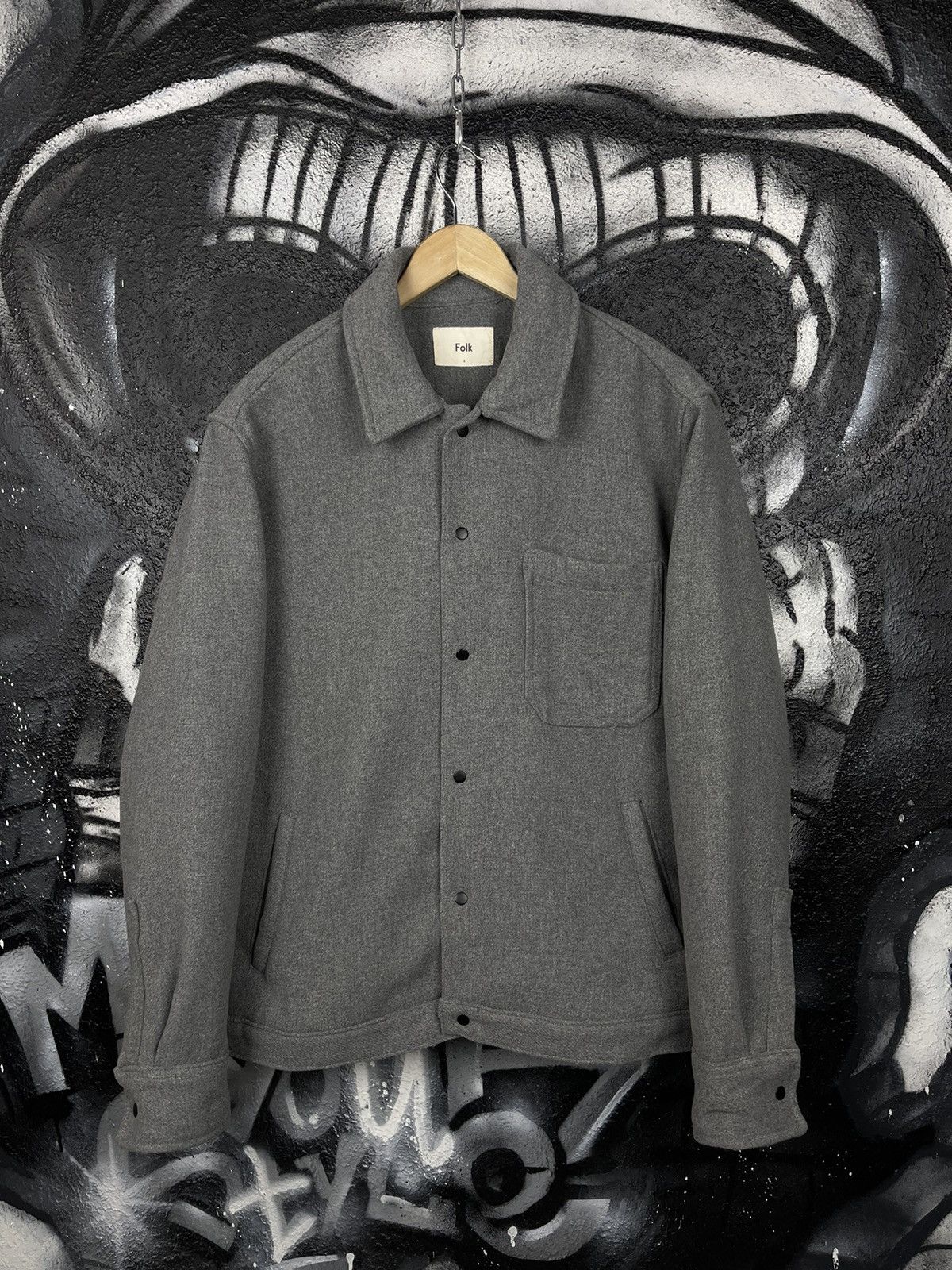 Folk FOLK Grey Wool Overshirt Coat Jacket Men’s Size 4 Size US L / EU 52-54 / 3 - 2 Thumbnail