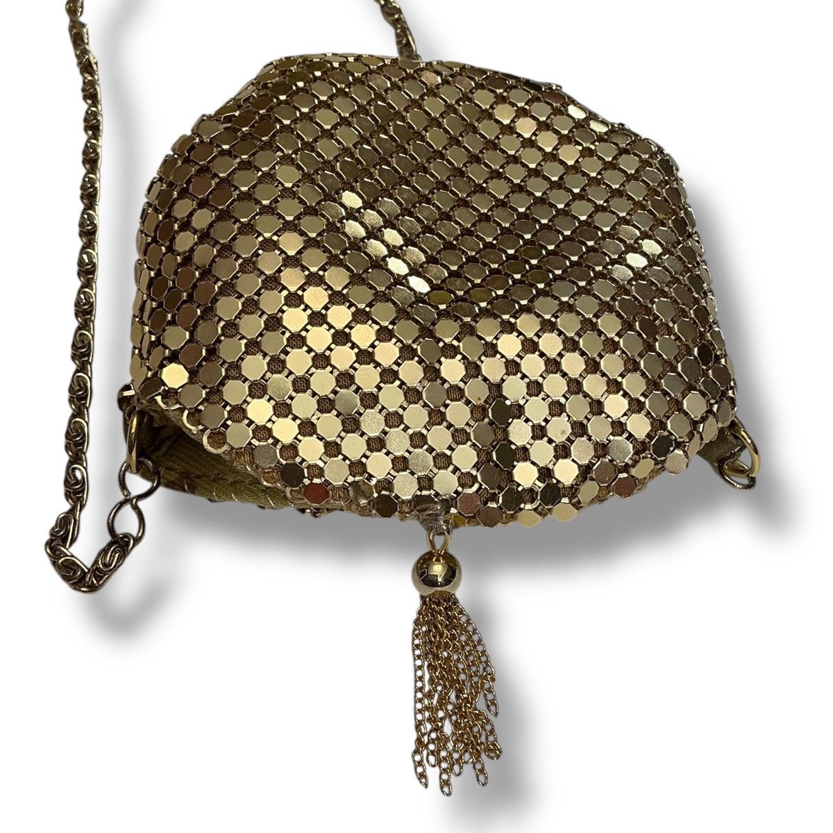 Other Gold Chainmail Mini Evening Coin Clutch with Crossbody Chain Size ONE SIZE - 9 Thumbnail