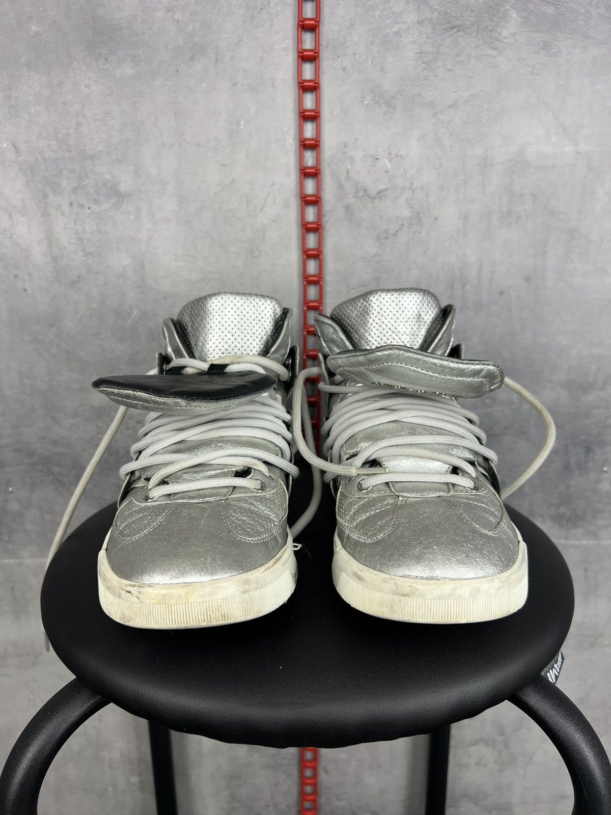 Dolce & Gabbana Dolce & Gabbana Silver Leather High Top Sneakers Size 8,5 Size US 8.5 / EU 41-42 - 19 Thumbnail