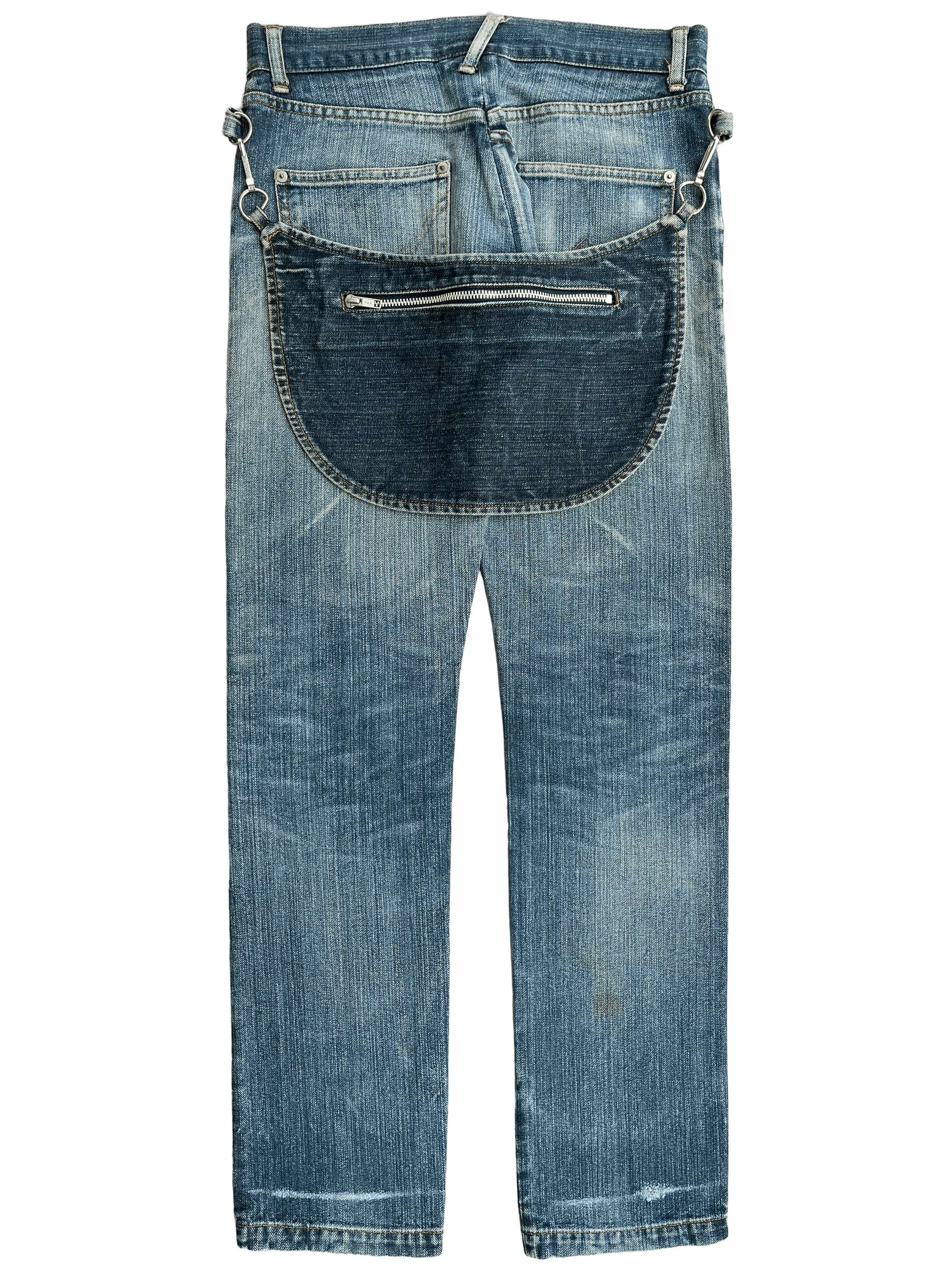 image of Vivienne Westwood Cargo Butt Bag "bondage" Denim in Light Wash, Men's (Size 28)