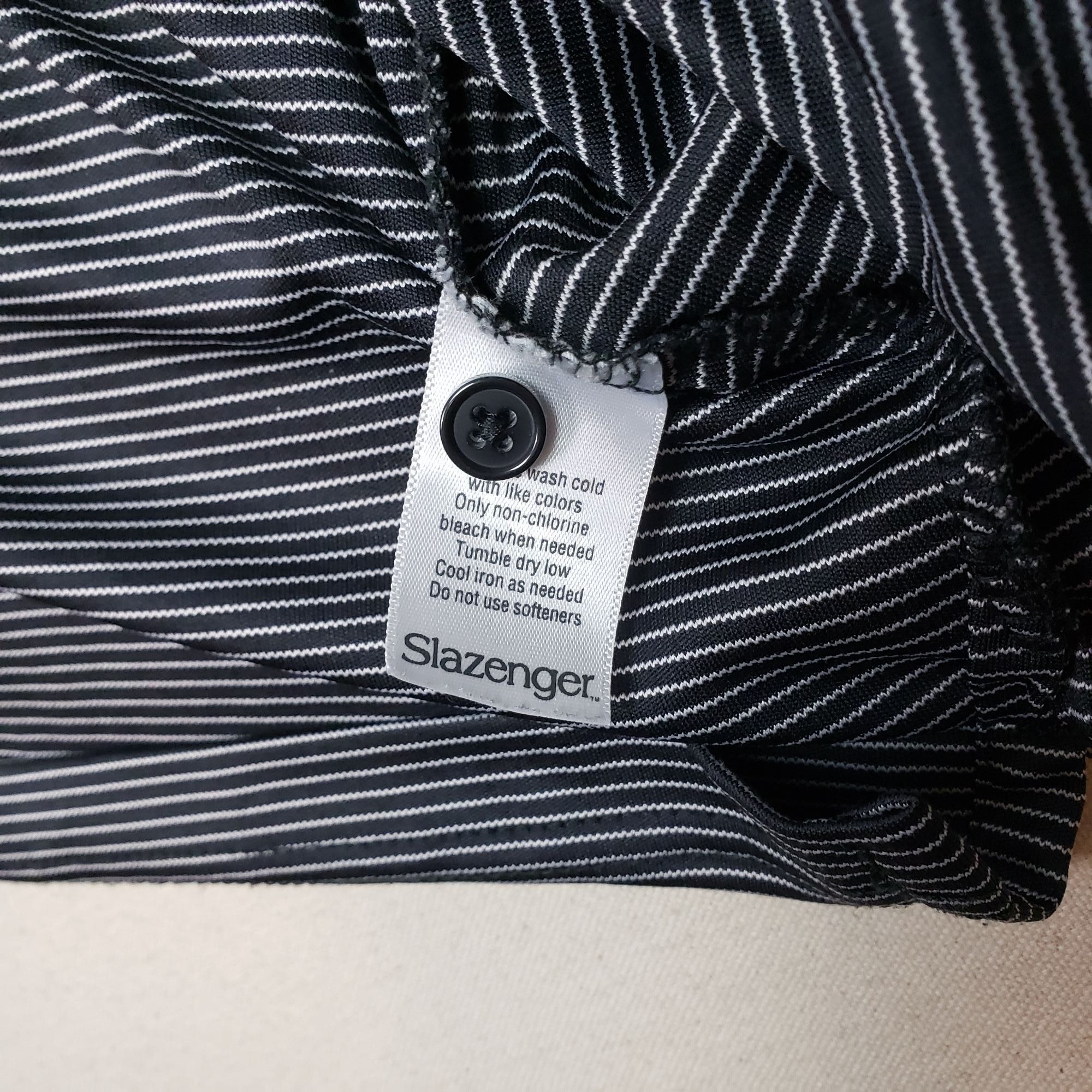 Other Slazenger Men's Golf Polo Shirt Black/White Stripe Short Slv Size US L / EU 52-54 / 3 - 6 Thumbnail