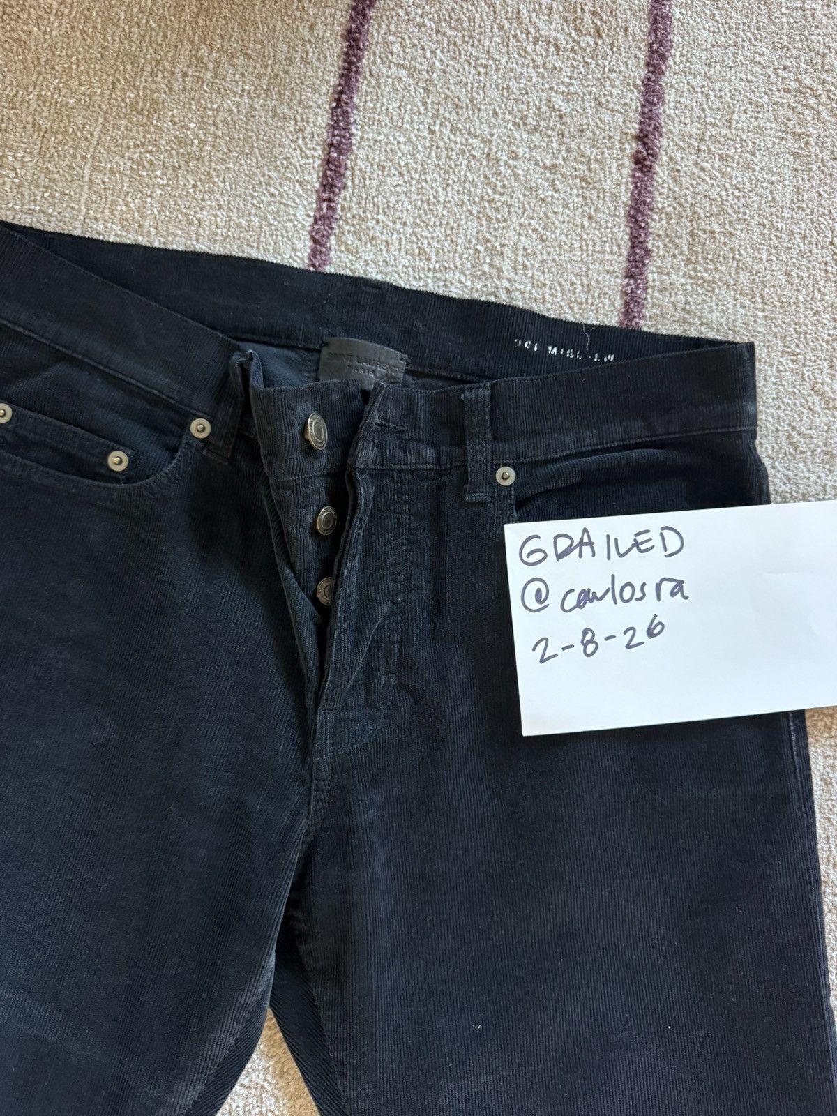 Saint Laurent Paris Black Saint Laurent D02 M/SK-LW corduroy pants Size US 30 / EU 46 - 7 Thumbnail