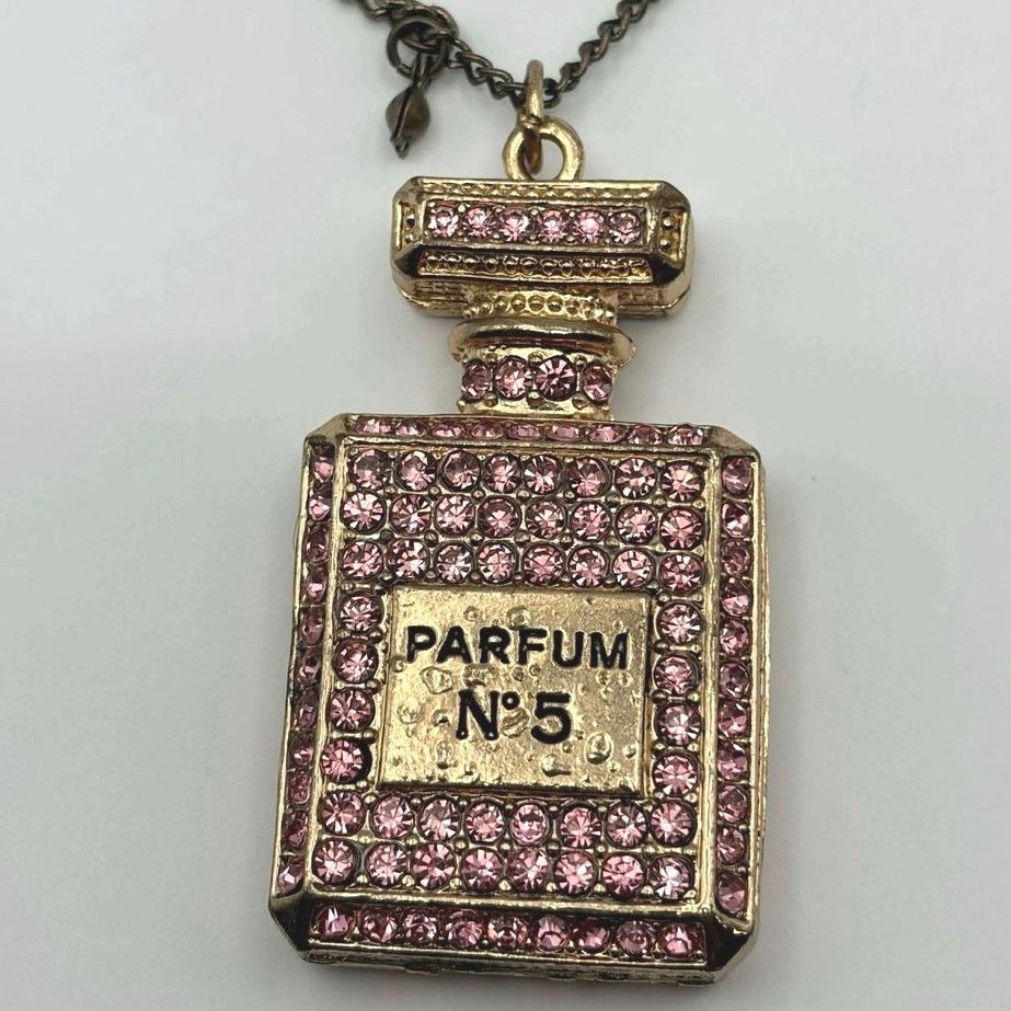 Other Pink Crystal Crystal Perfume Necklace Size ONE SIZE - 2 Thumbnail