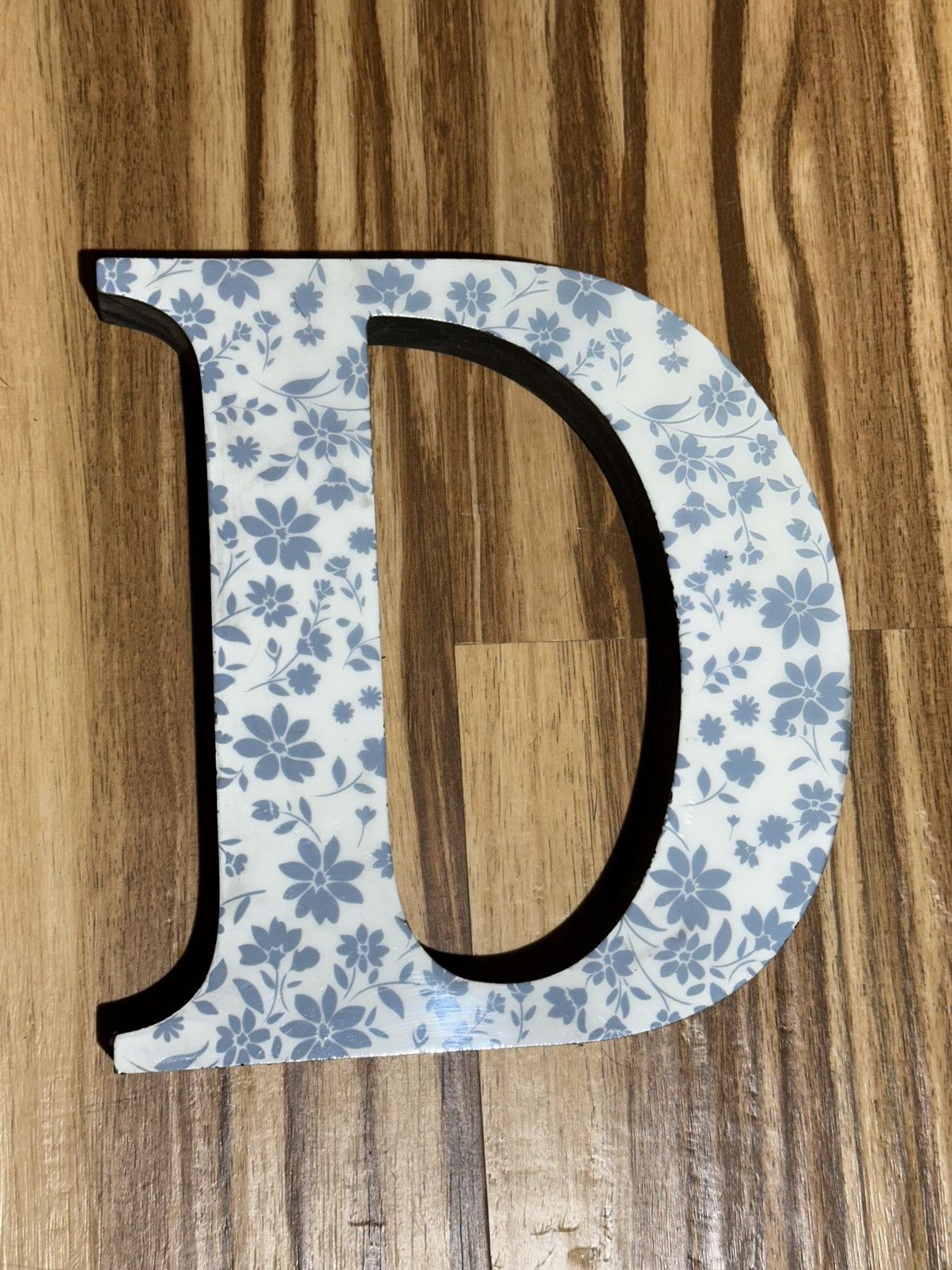 Other Blue Floral Decorative Letter D Size ONE SIZE - 1 Thumbnail