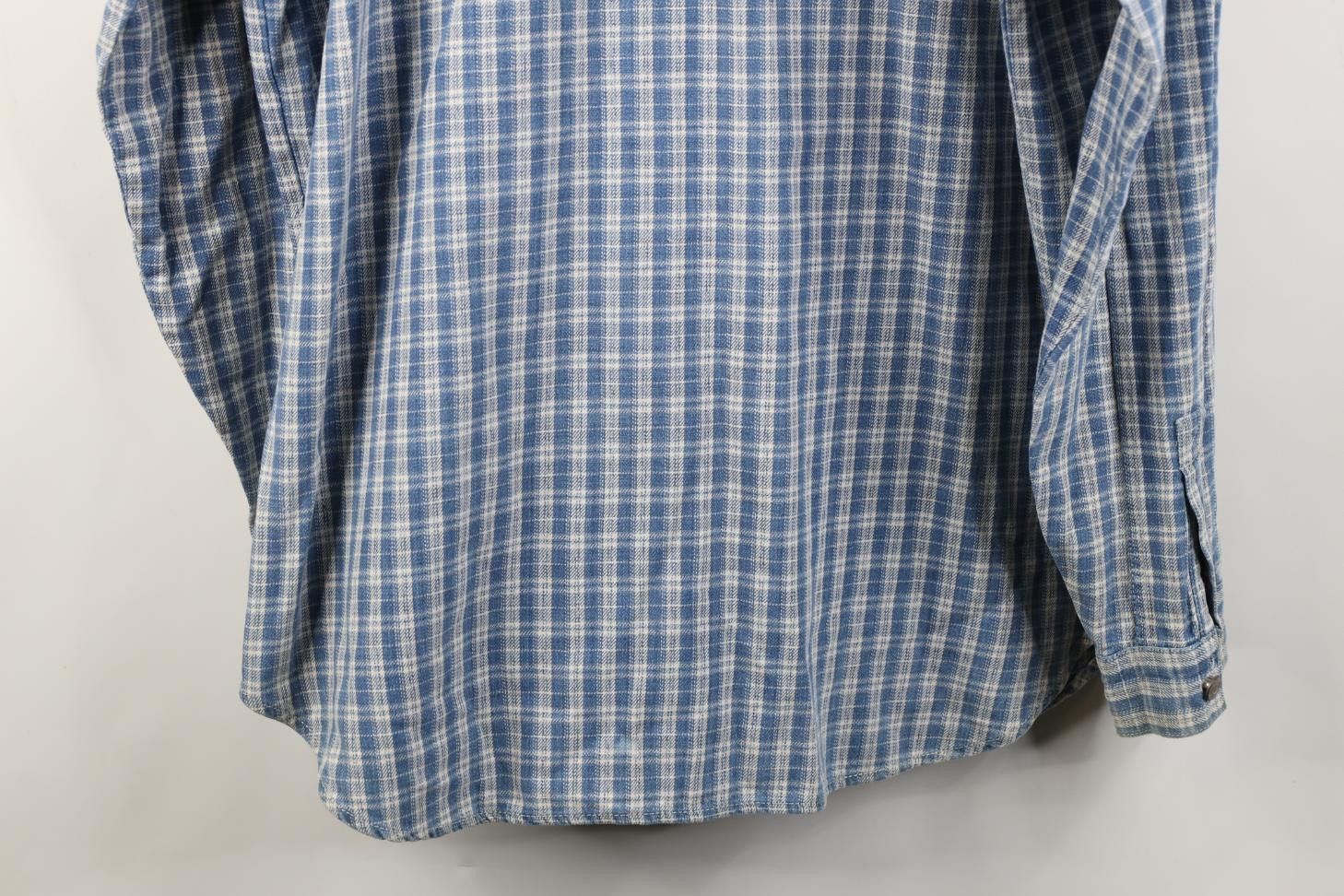 Levi's Vintage 90s Levis Denim Collared Button Shirt Blue Plaid Size US XL / EU 56 / 4 - 14 Thumbnail
