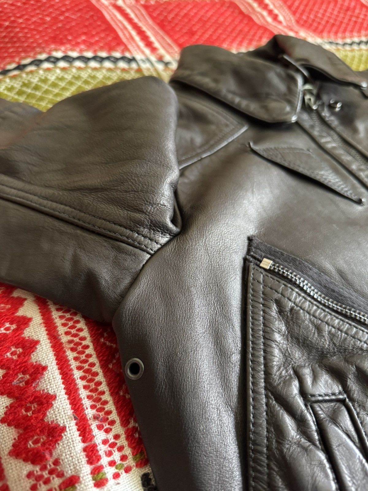 Polo Ralph Lauren × Ralph Lauren Polo Ralph Lauren Leather bomber jacket Moto Racing Biker Size M / US 6-8 / IT 42-44 - 21 Thumbnail