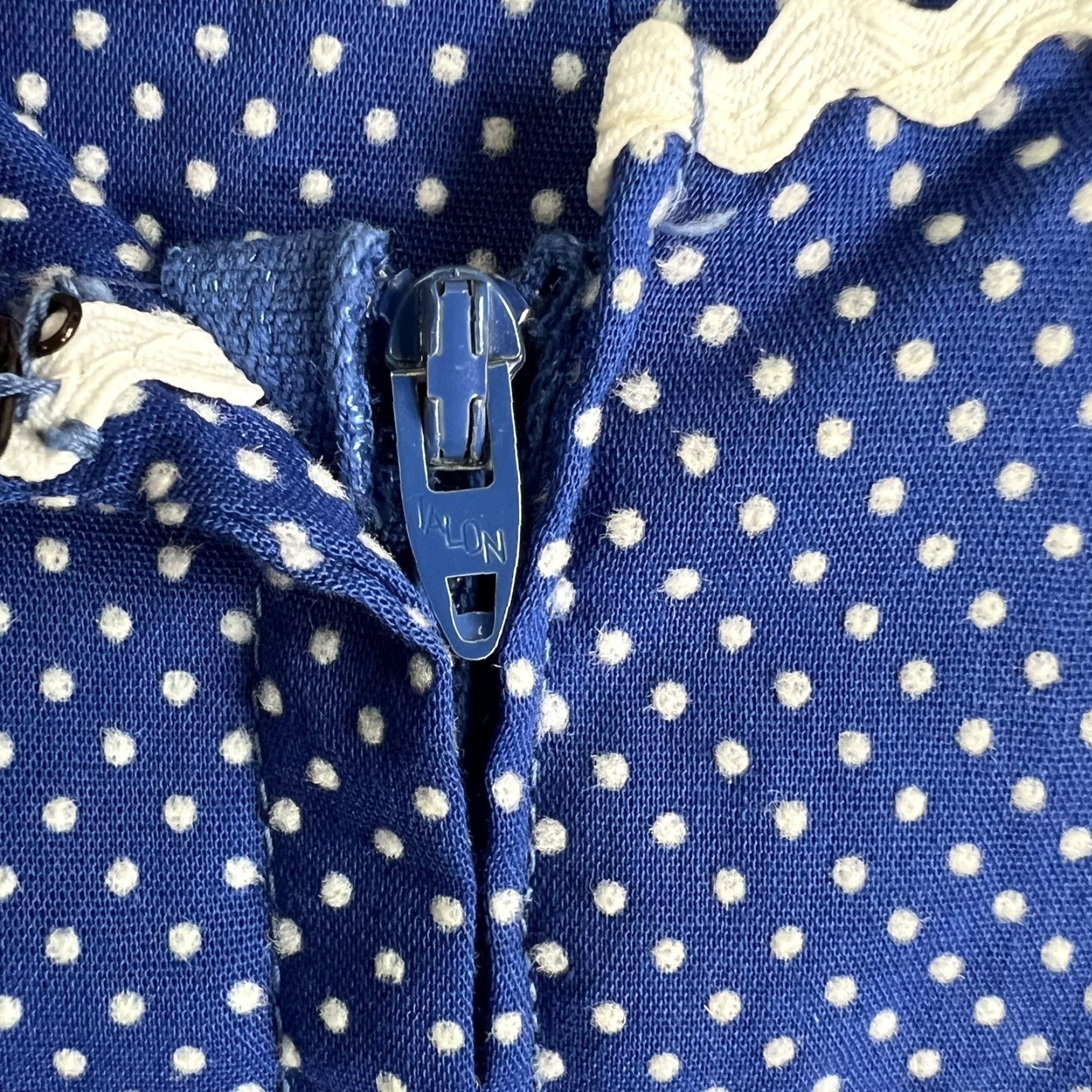 DANCER VINTAGE True Vintage Prairie Dance Polka Dot Dress Women's Size 10 Blue Flutter Sleeve A-Line Party Cocktail Western Size L / US 10 / IT 46 - 7 Thumbnail