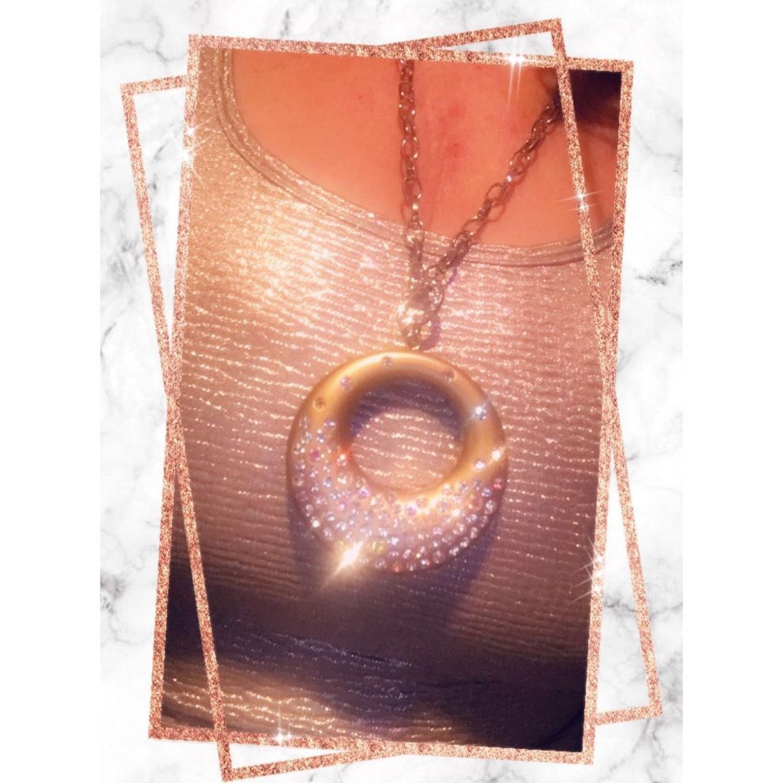 The Unbranded Brand Austrian Crystal Long Circle Necklace Size ONE SIZE - 2 Thumbnail