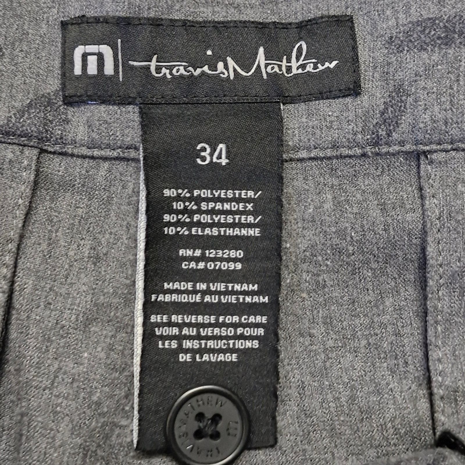 TravisMathew Travis Mathew Men's Gray Golf Shorts Polyester Size 34 Size US 34 / EU 50 - 2 Thumbnail