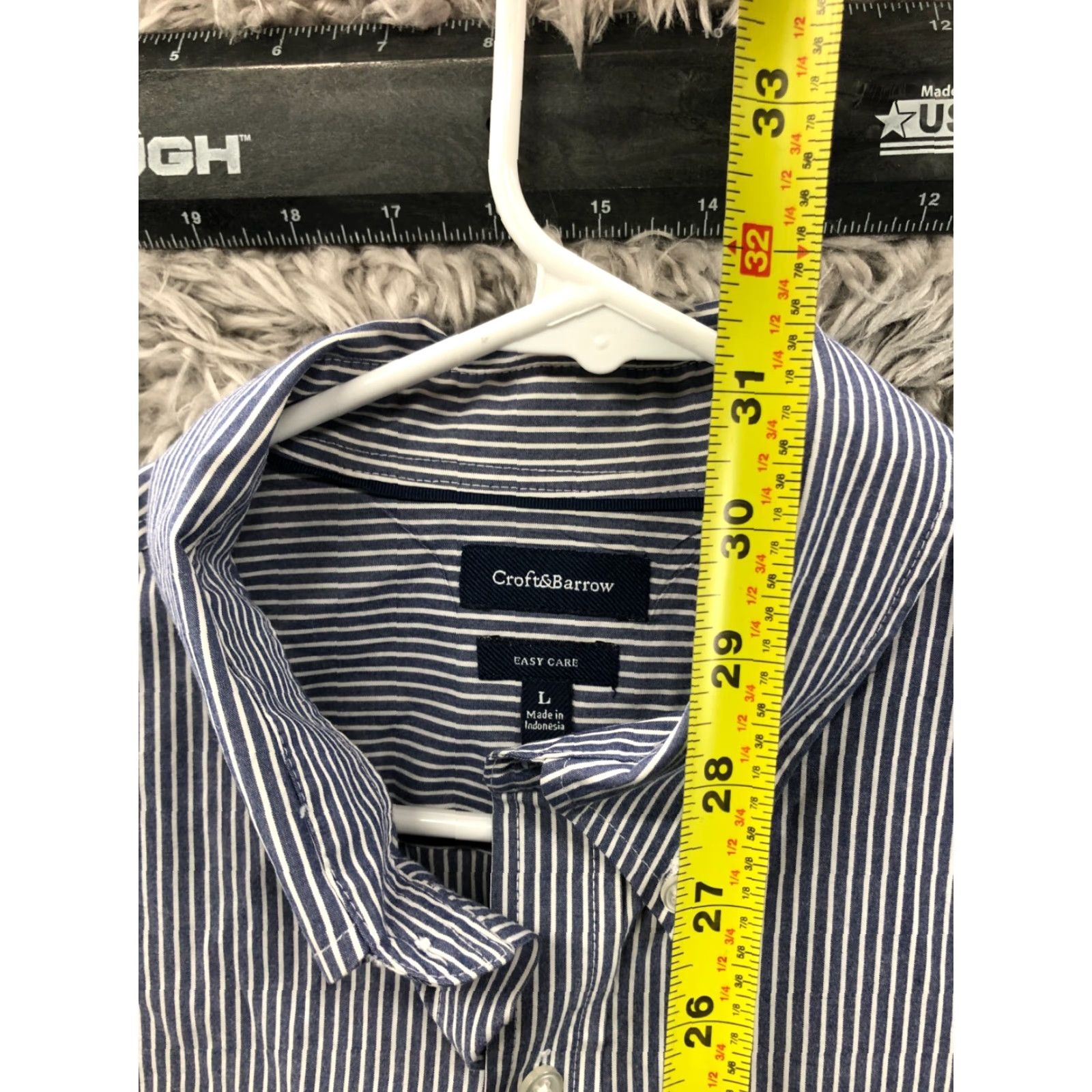 Vintage Goodfellow Shirt Mens L Long Sleeve Button-Down Blue Striped Easy Care Embroidered Logo Size US L / EU 52-54 / 3 - 5 Thumbnail