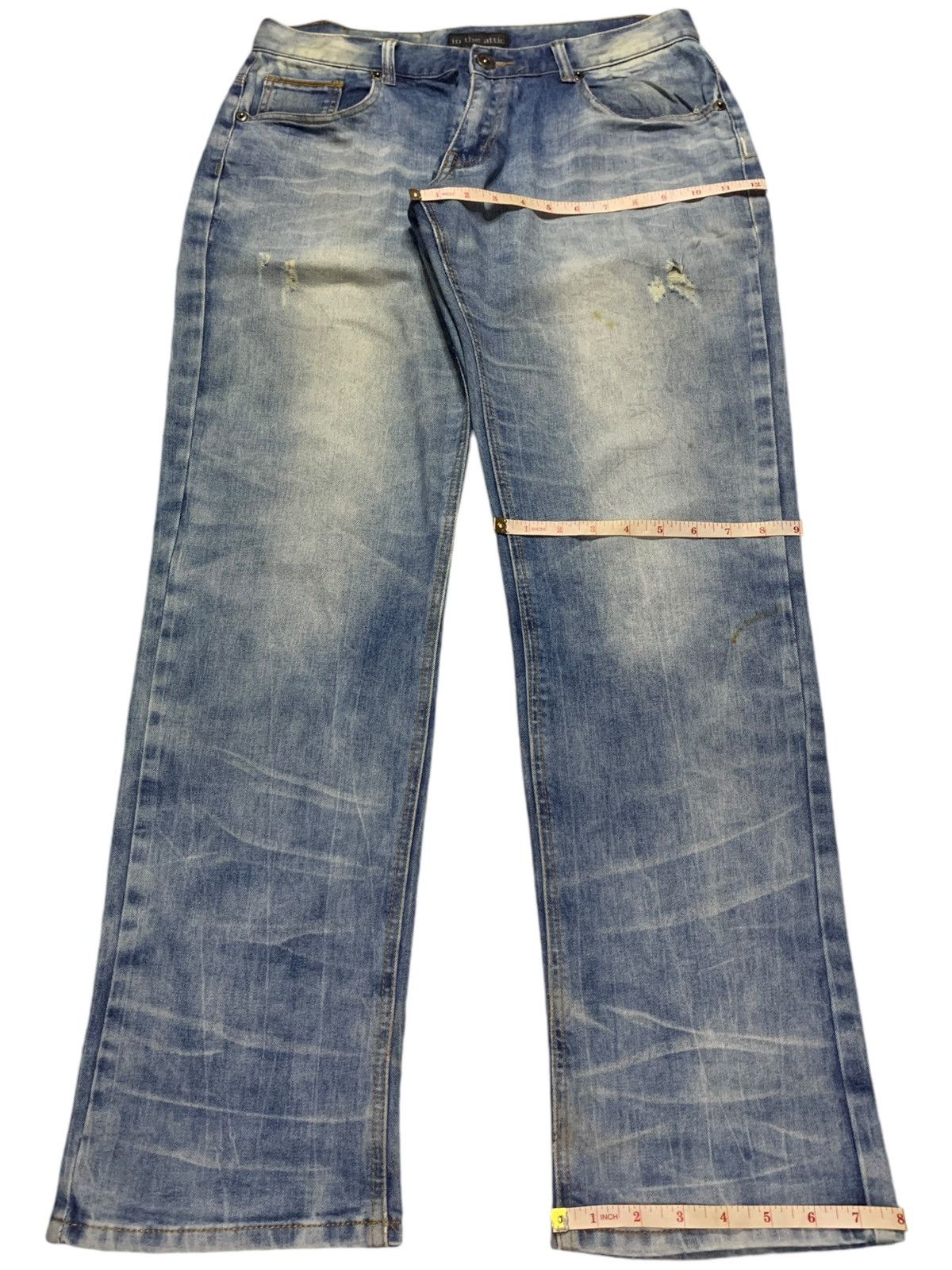 In The Attic × Japanese Brand Vintage Japanese In The Attic Bleached Distress Loose Jeans Size US 32 / EU 48 - 14 Thumbnail