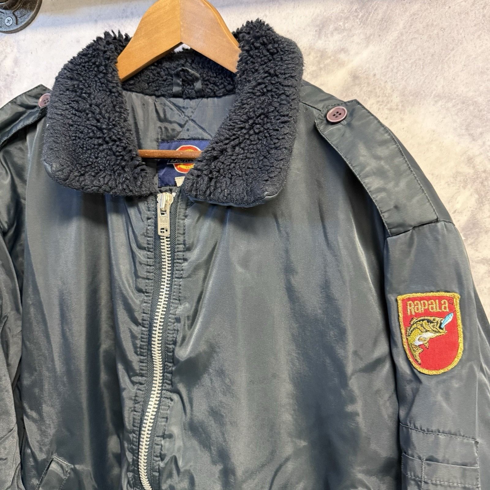 Dickies Vintage Dickies Bomber Jacket Faux Fur Mens XL Navy Blue Size US XL / EU 56 / 4 - 3 Thumbnail