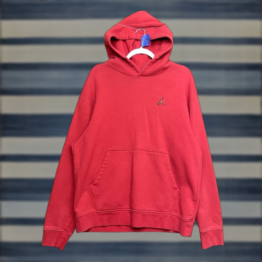 Jordan Brand Air Jordan Hoodie Mens Large Red Fleece Hooded Sweatshirt Jumpman Logo Flight Size US L / EU 52-54 / 3 - 1 Thumbnail