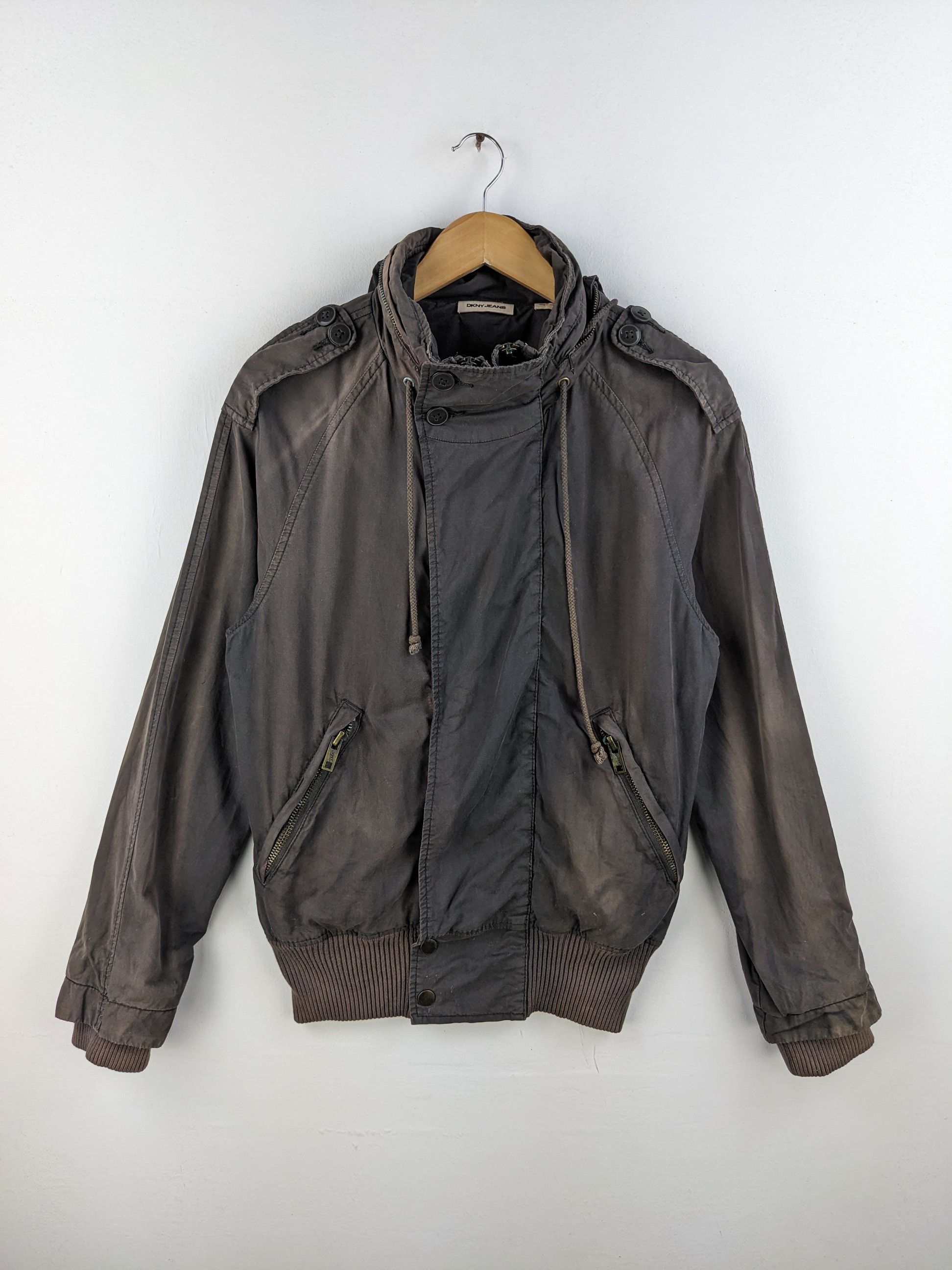 Vintage DKNY Jacket Hoodie Military Style