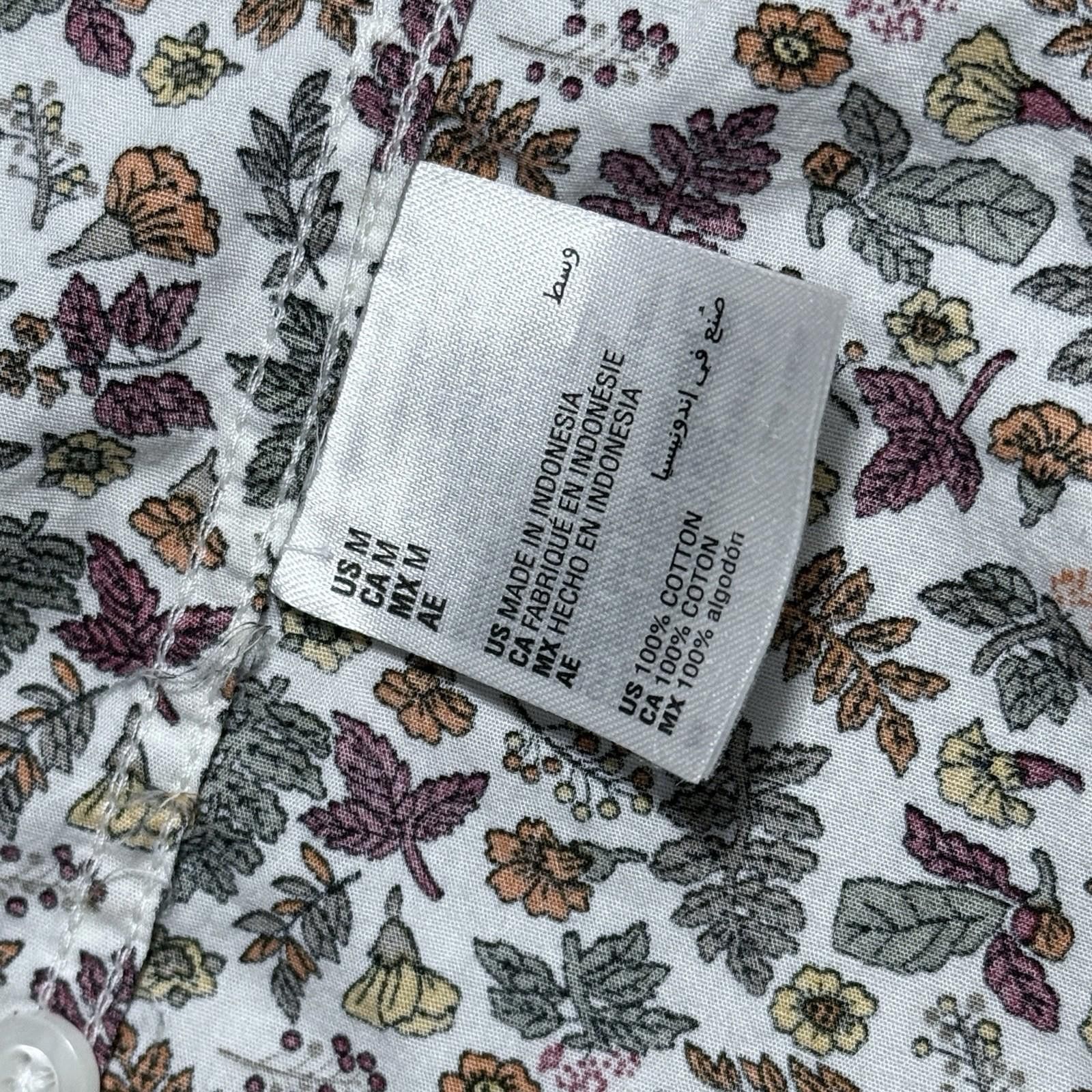Club Room Club Room Womens M Autumn Print Cotton Button Up Cottagecore Size L / US 10 / IT 46 - 4 Thumbnail