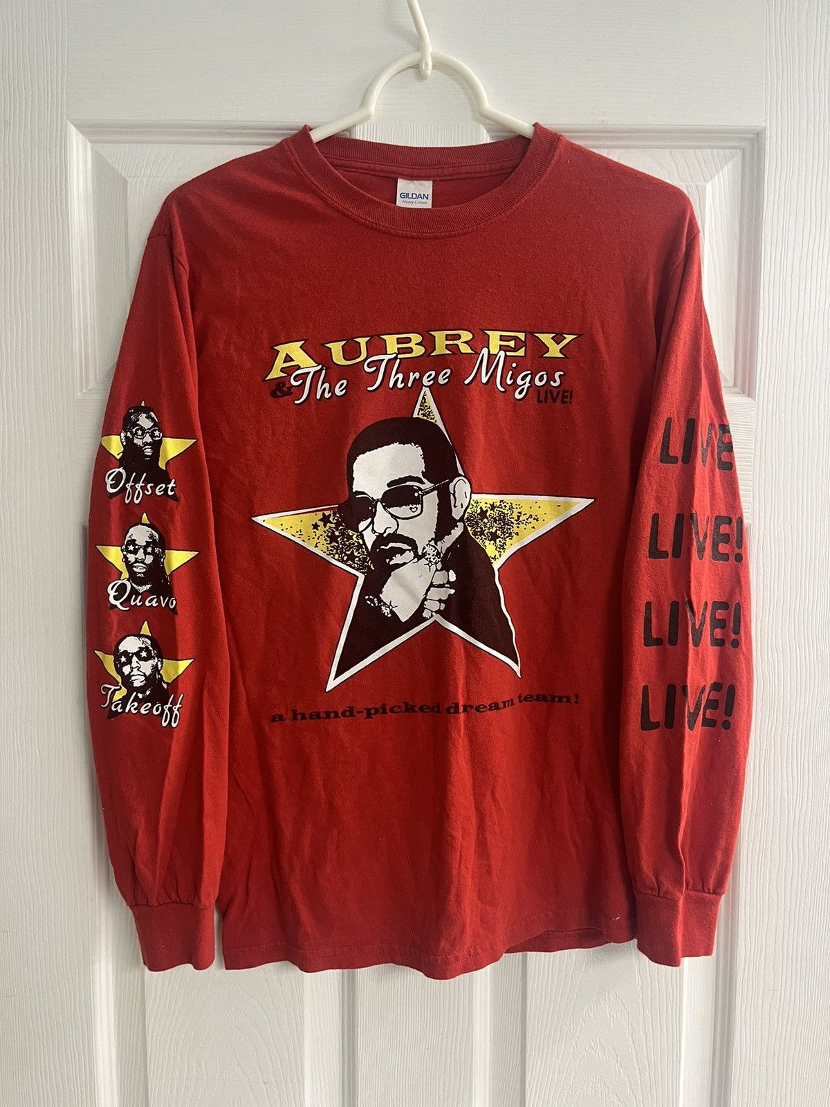 Aubrey & The Three Migos LIVE ‘18 Red Longsleeve