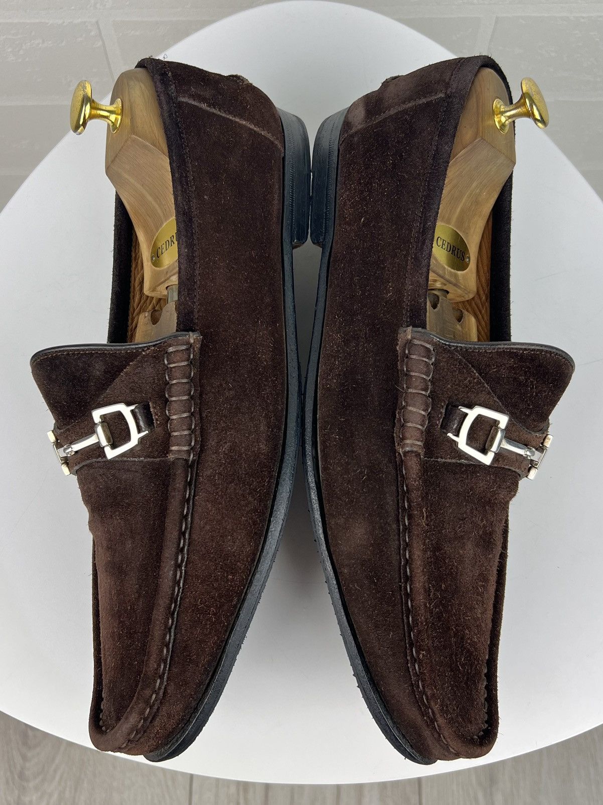 Gucci GUCCI Loafers Suede Shoes HORSEBIT Buckle GG Brown Men's Size US 9 / EU 42 - 10 Thumbnail