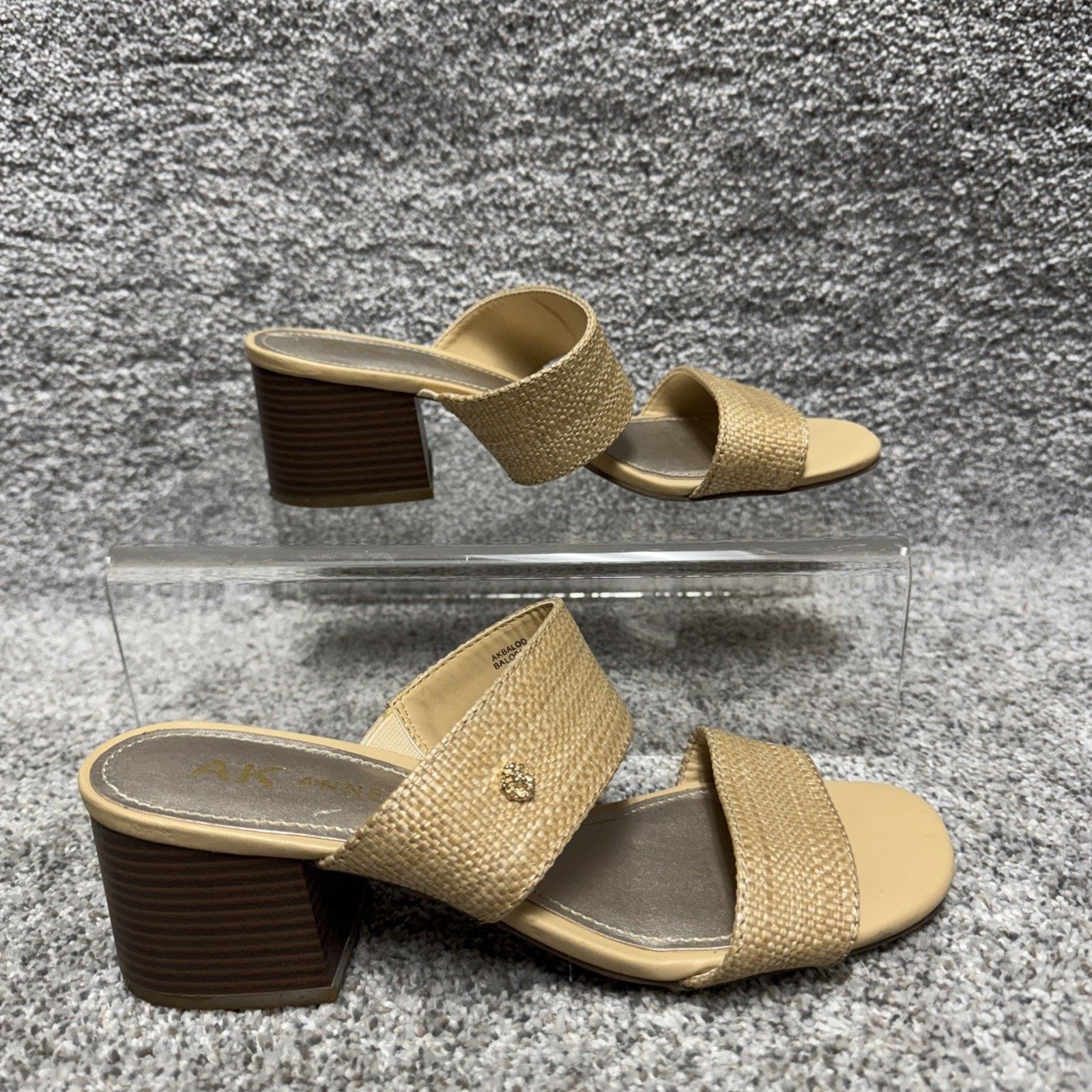 Anne Klein Anne Klein Sandals Women 7.5M Chic Block Heel Textured Retro Size US 7.5 / IT 37.5 - 1 Thumbnail