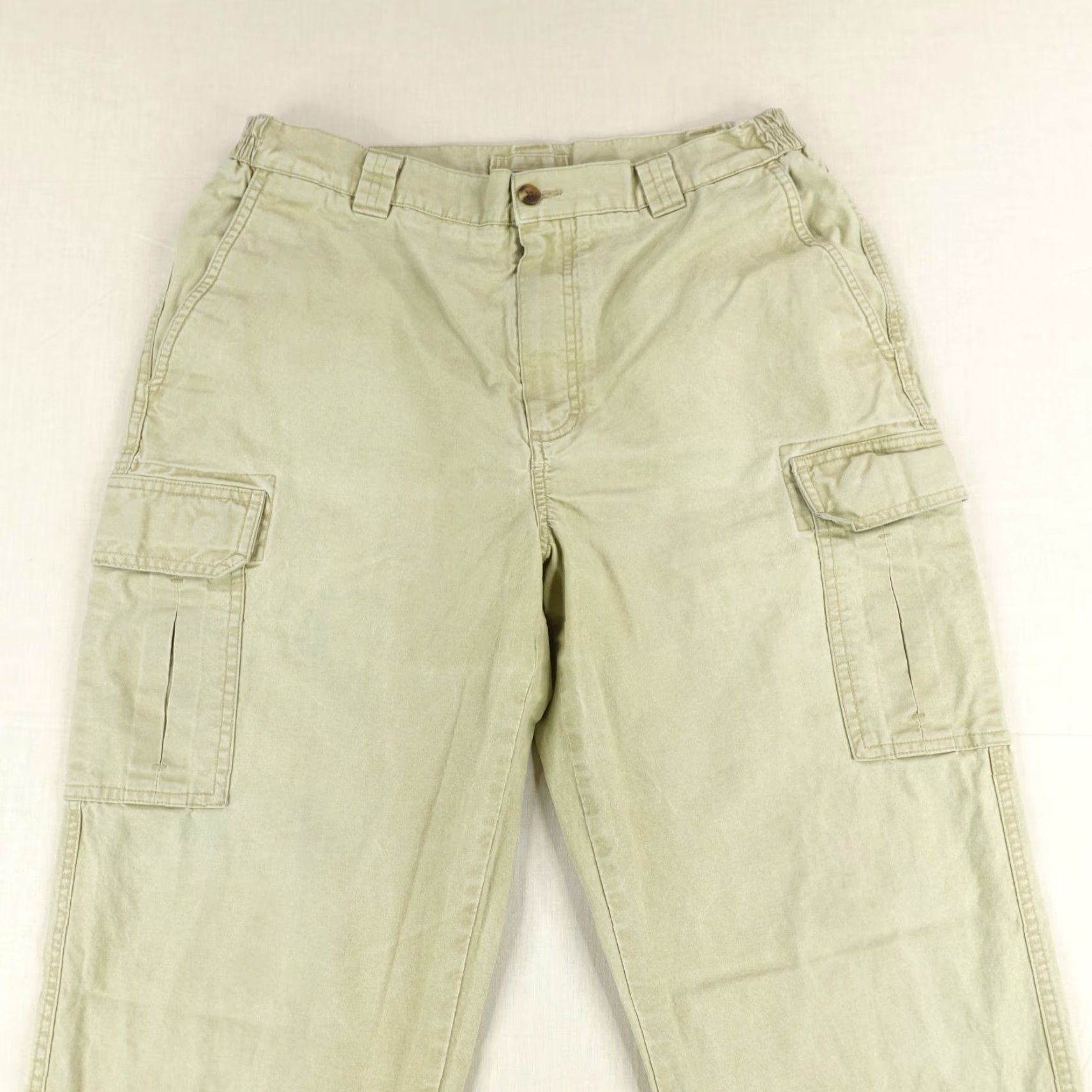 Vintage VINTAGE L.L. Bean Cargo Pants Mens 35x29 Beige Comfort Waist Easy Care Travel Work Size US 35 - 2 Thumbnail