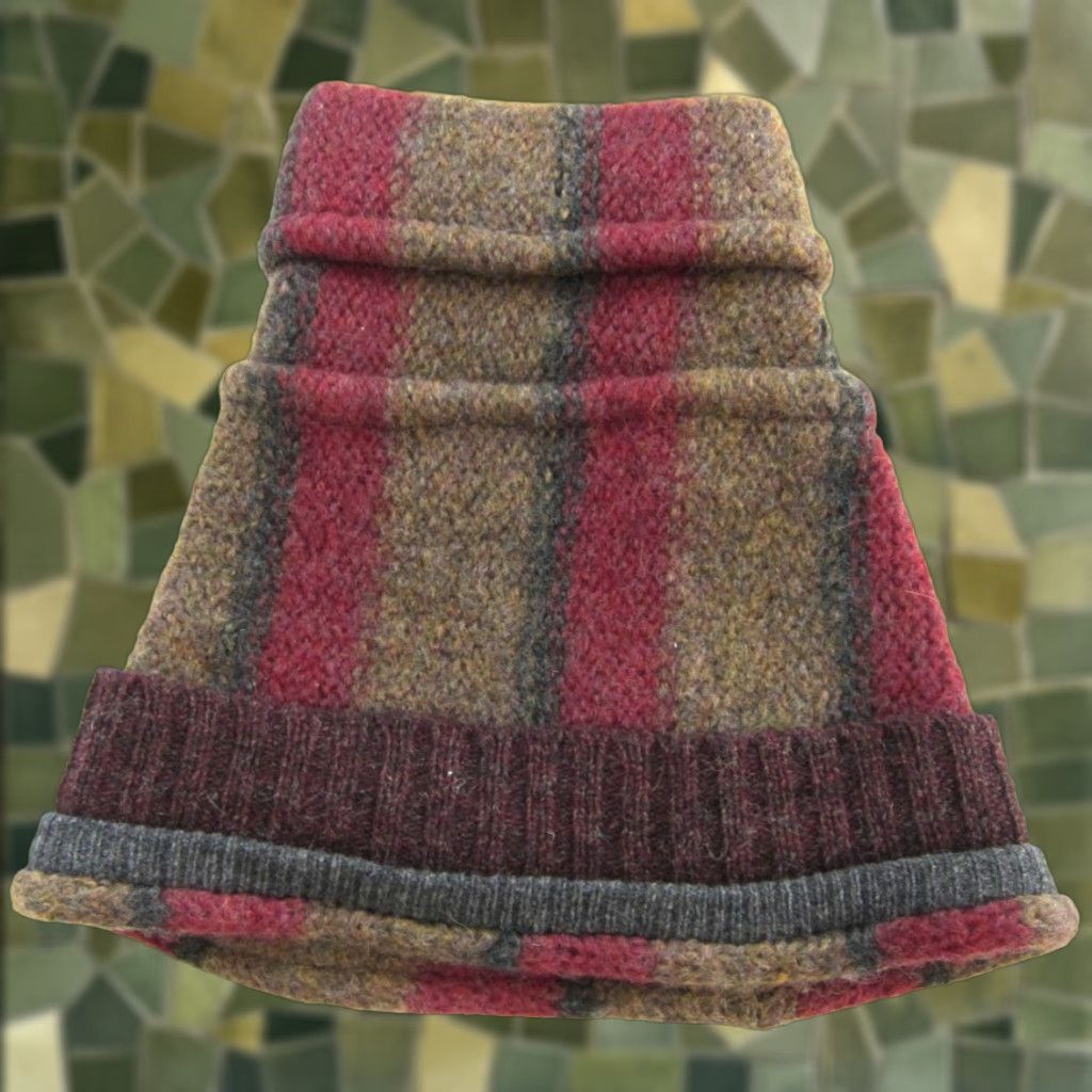 Vintage VINTAGE E Ko Logic Beanie Hat One Size Wool Brown Red Grey Open Top Size ONE SIZE - 1 Thumbnail