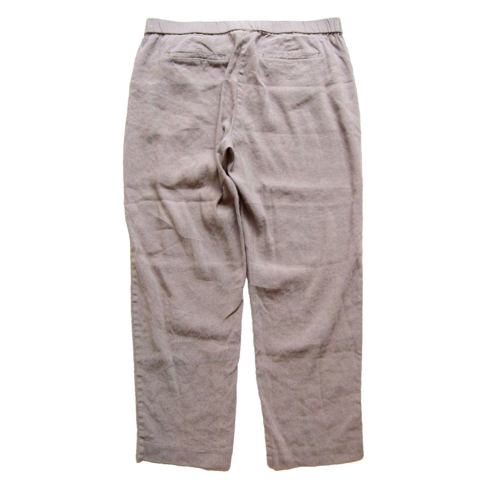 J. Jill J. Jill Linen Stretch Brown Pocket Casual Elastic Waist Crop Pant L Tall Womens Size 36" / US 14 / IT 50 - 2 Thumbnail