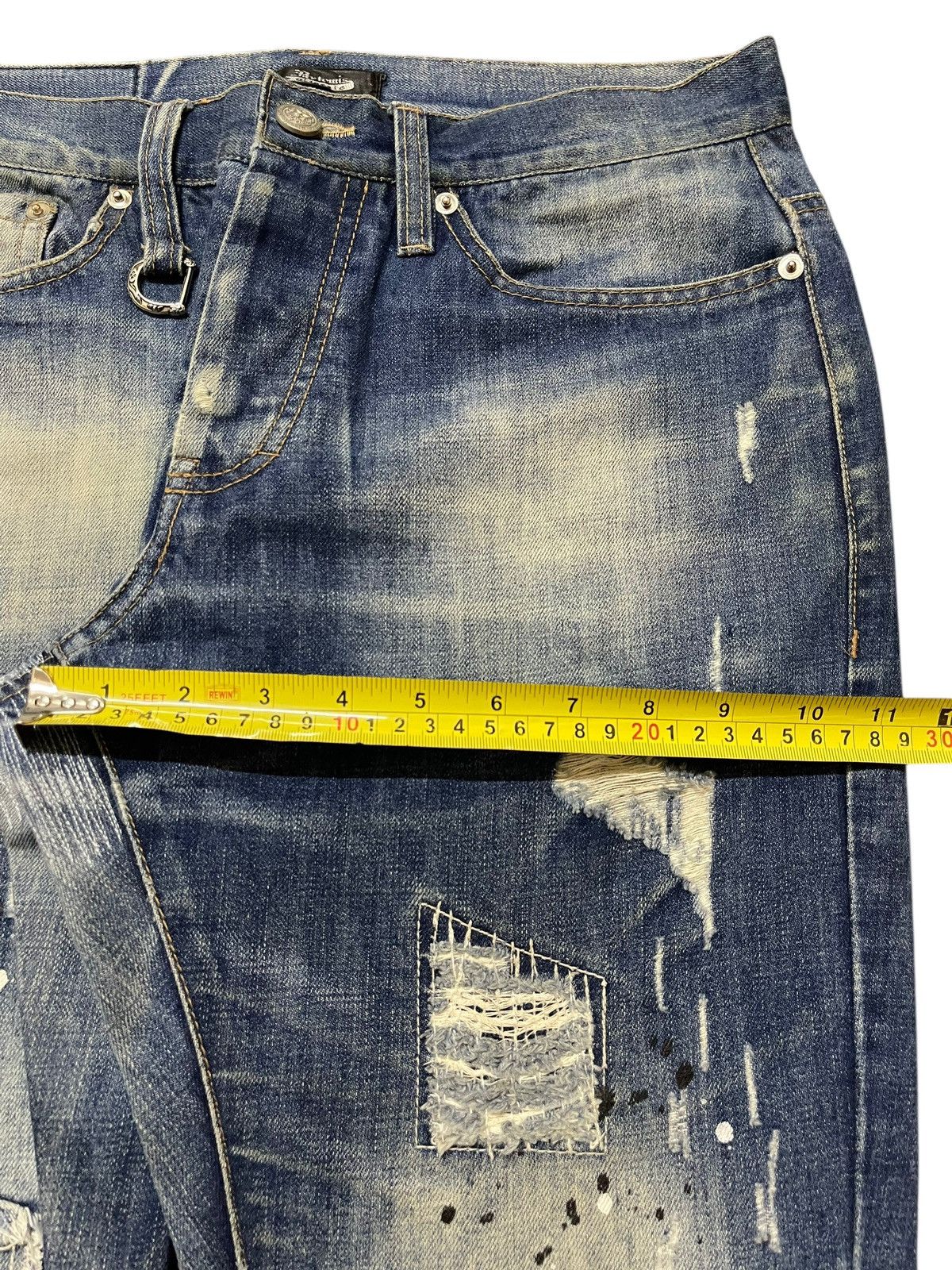 14th Addiction Vintage Japanese Brand Patches Distress Paint Splatter Jeans Size US 31 - 14 Thumbnail