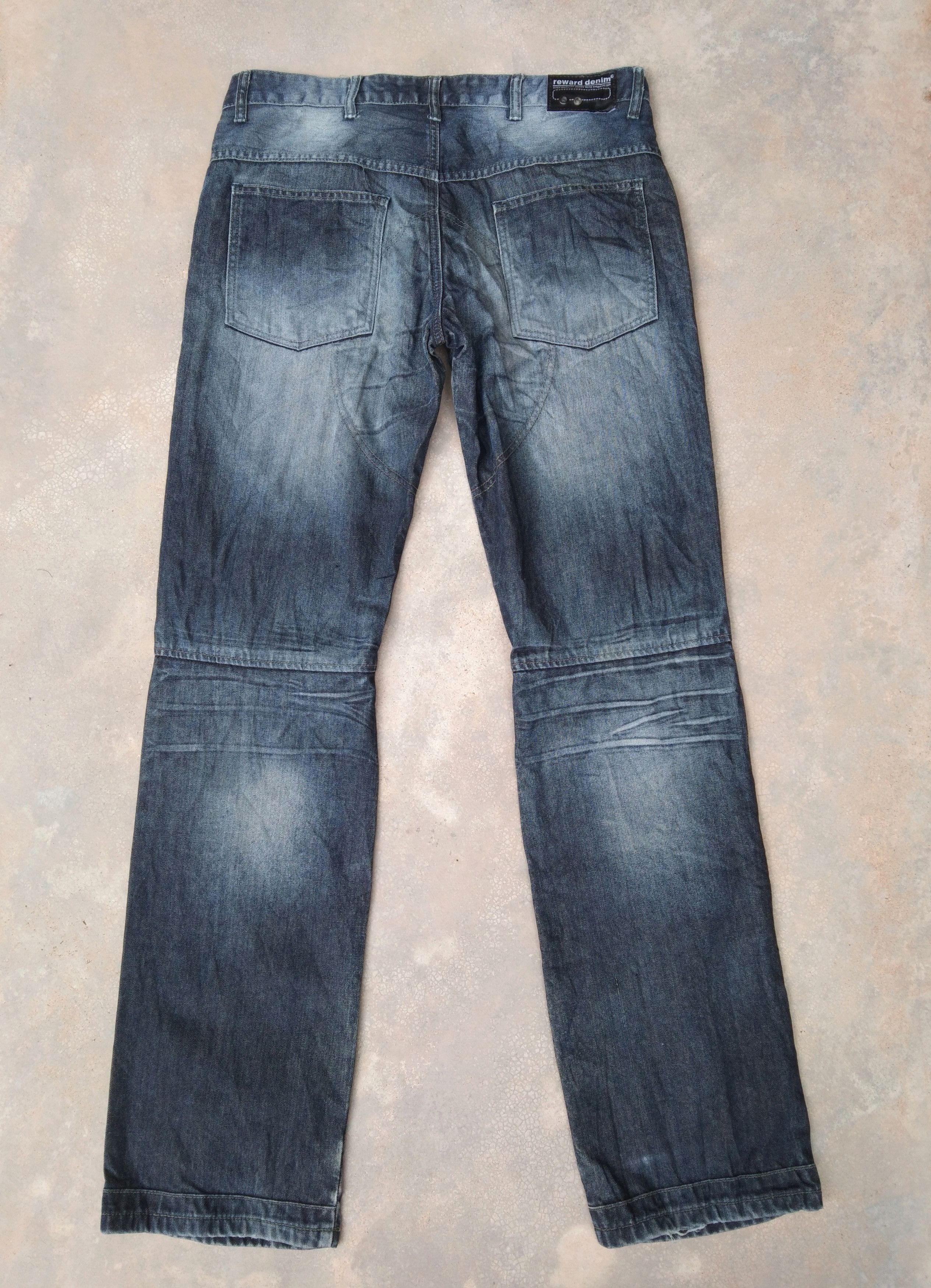 Jean Vintage Reward Denim Whisker Distressed Jeans 34x36 Size US 34 / EU 50 - 2 Thumbnail