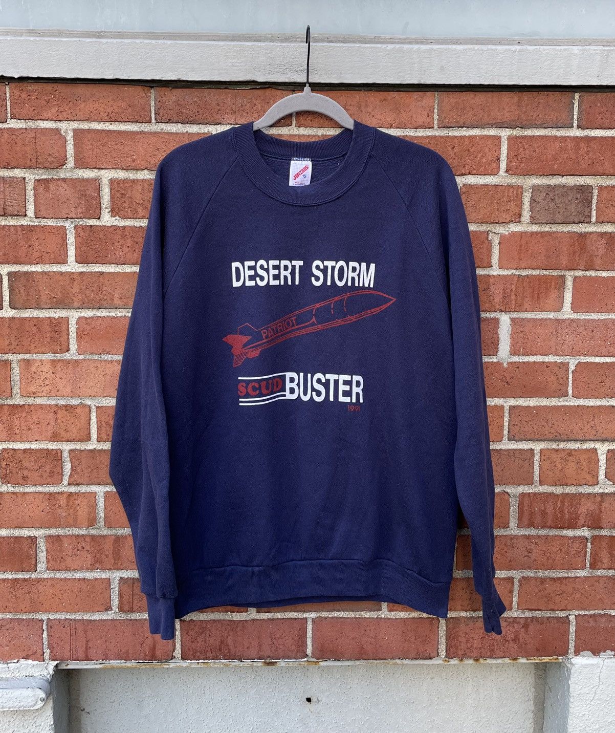 Jerzees 90s Jerzees Operation Desert Storm Scud Buster Sweatshirt Size US XL / EU 56 / 4 - 1 Thumbnail