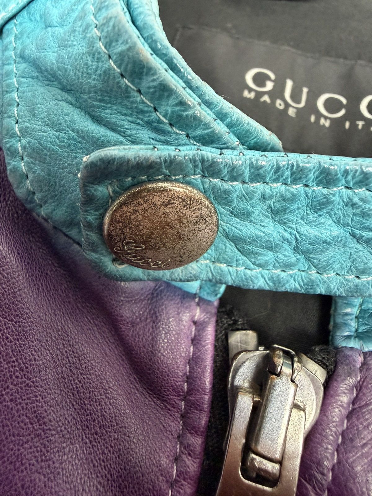 Gucci Gucci Gradient Leather Biker Jacket SS09 Frida Gianni Size US M / EU 48-50 / 2 - 7 Thumbnail