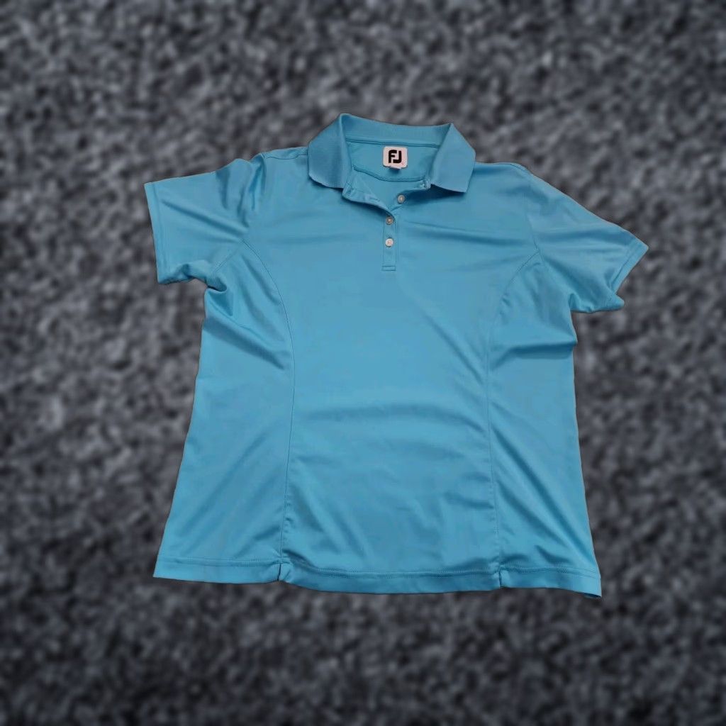 Footjoy Womens Footjoy Polo Shirt Aqua Blue L Cresent Point Golf Club Size L / US 10 / IT 46 - 1 Thumbnail