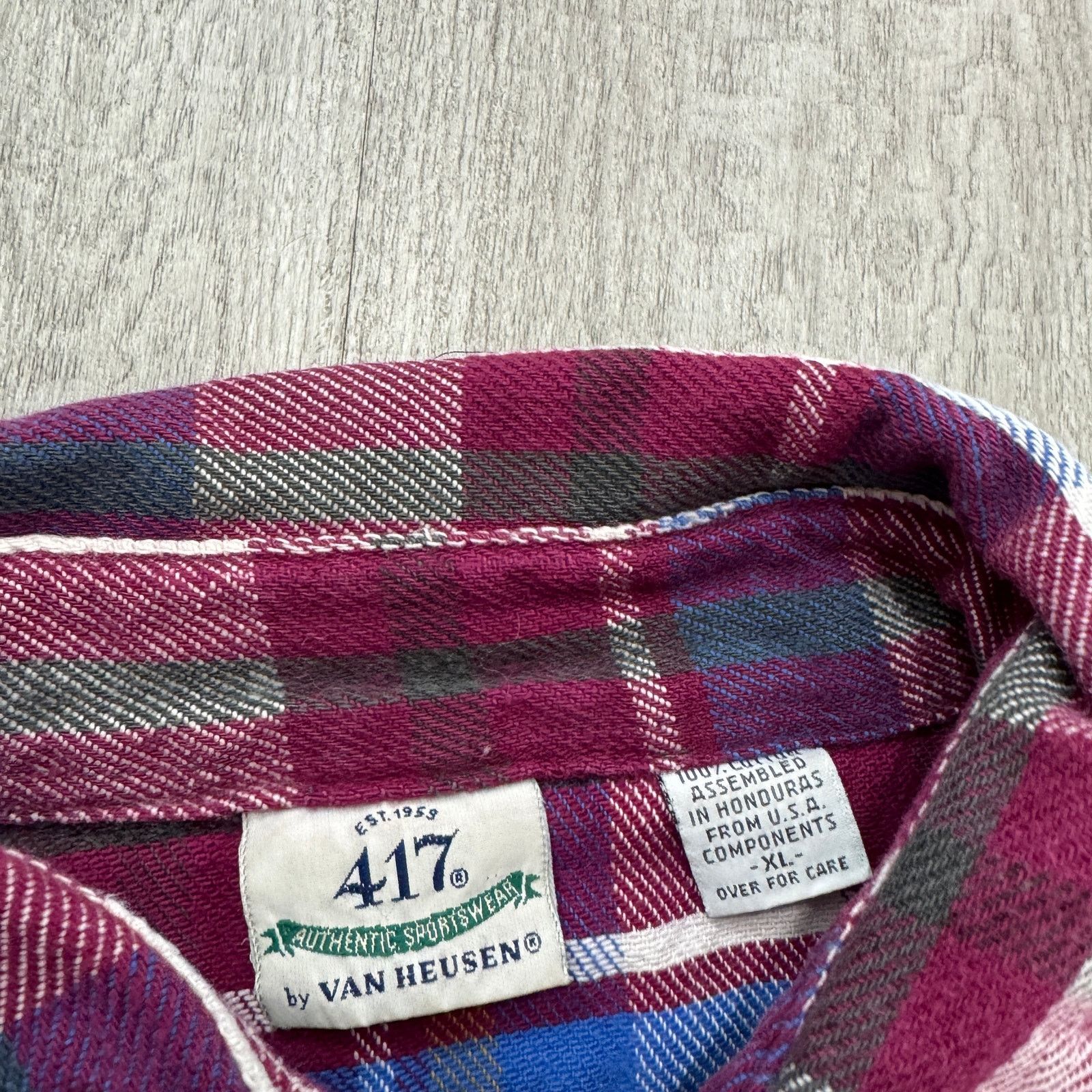 Vintage Vintage 417 Van Heusen Flannel Shirt Men's Extra Large XL Size US XL / EU 56 / 4 - 4 Thumbnail