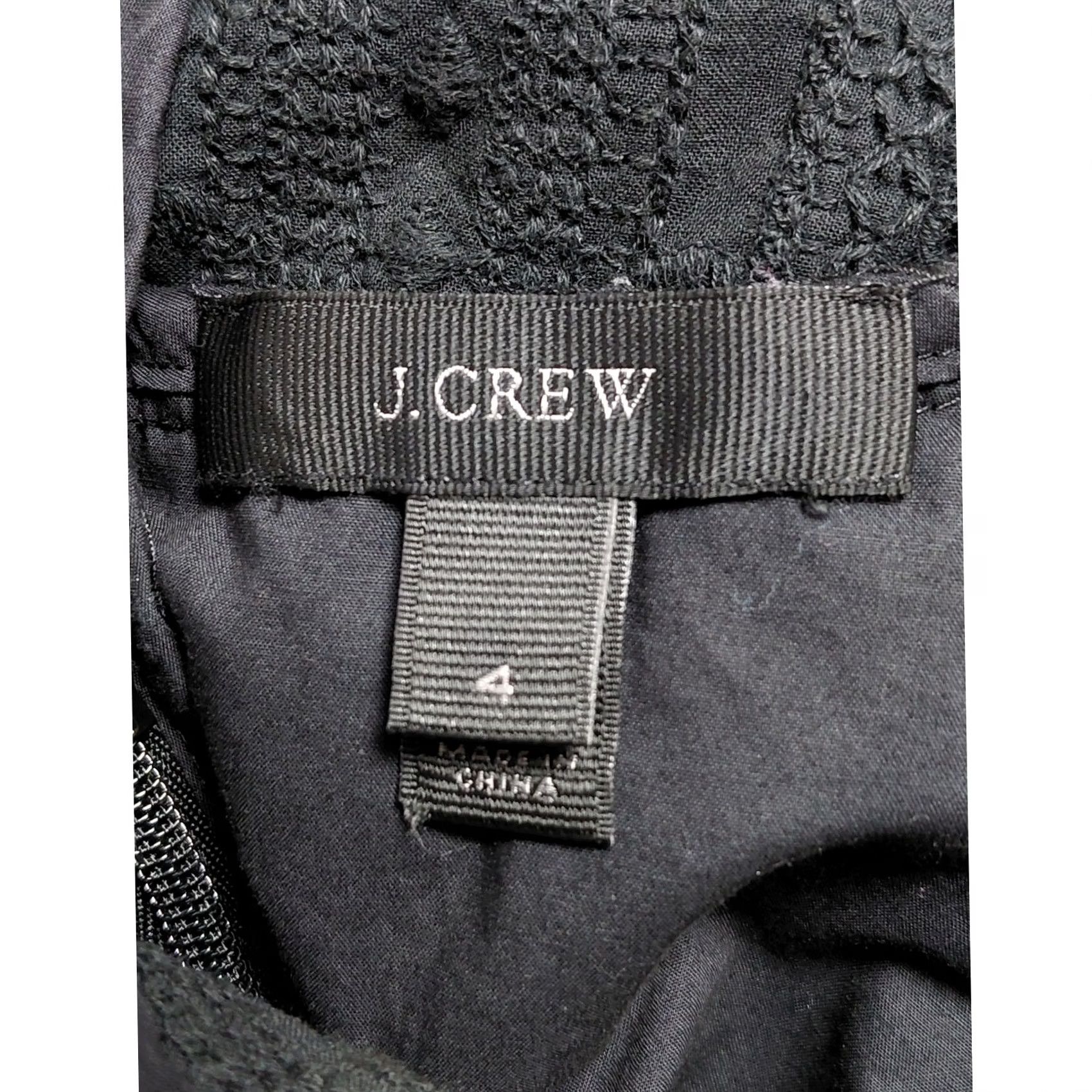 J.Crew J.CREW Dress Womens 4 Black Ruffle Neck Textured Yoke Cotton Sleeveless Size Size S / US 4 / IT 40 - 4 Thumbnail