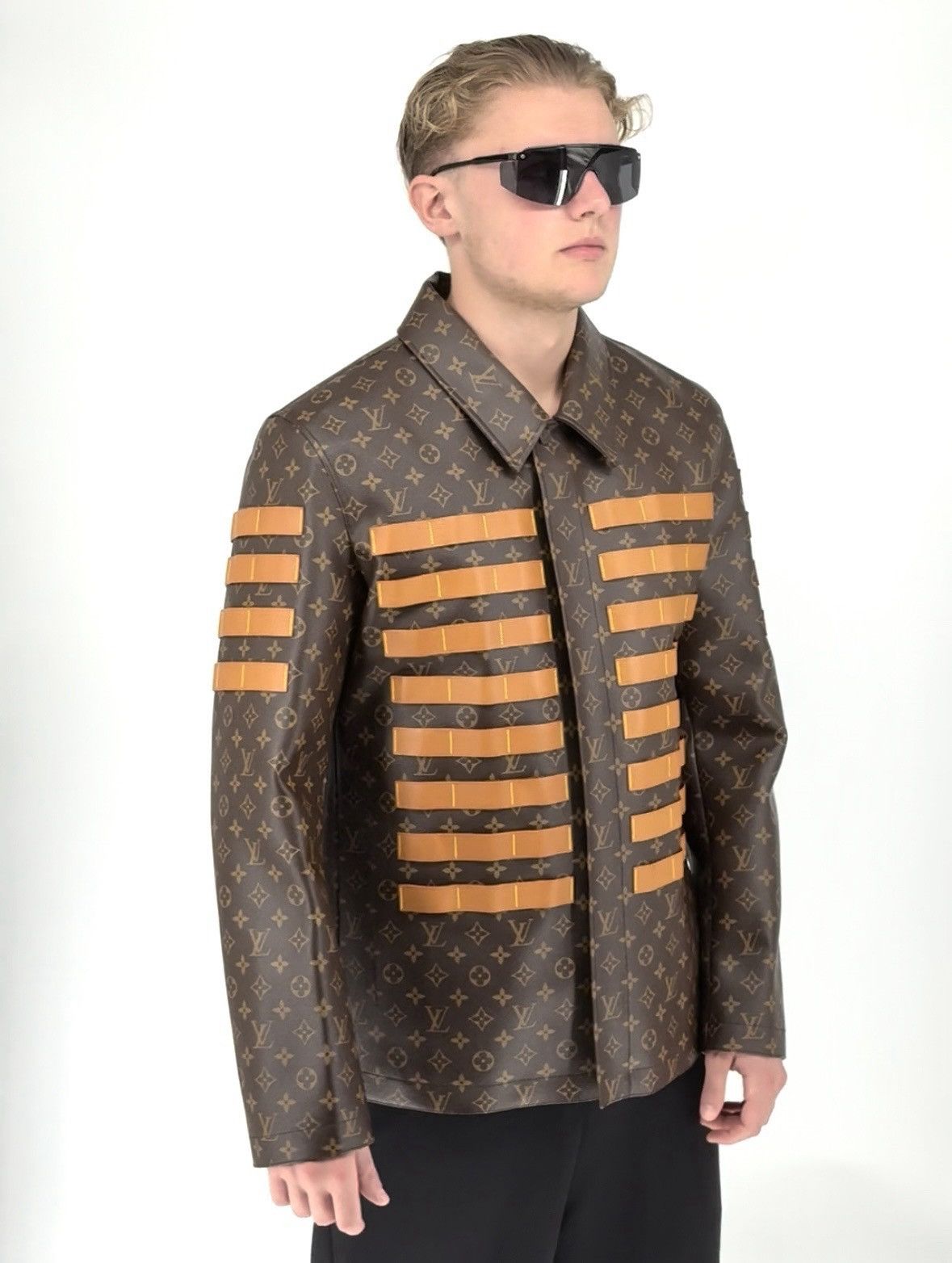 Louis Vuitton Louis Vuitton x Nigo Varsity Monogram Leather Jacket Size US L / EU 52-54 / 3 - 15 Thumbnail