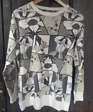 Warner Bros VTG Looney Tunes "Virgirl" Comic Print Sweatshirt Size US M / EU 48-50 / 2 - 2 Thumbnail