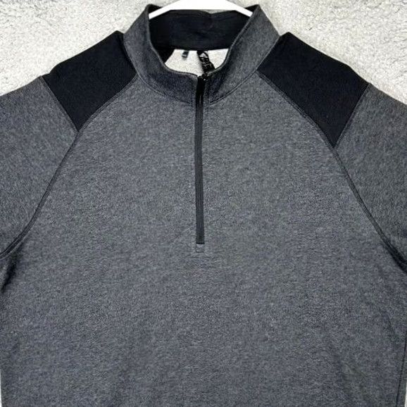 Adidas Adidas Pullover Shirt Mens Large Grey Quarter Zip Long Sleeve Activewear Stretch Size US L / EU 52-54 / 3 - 2 Thumbnail