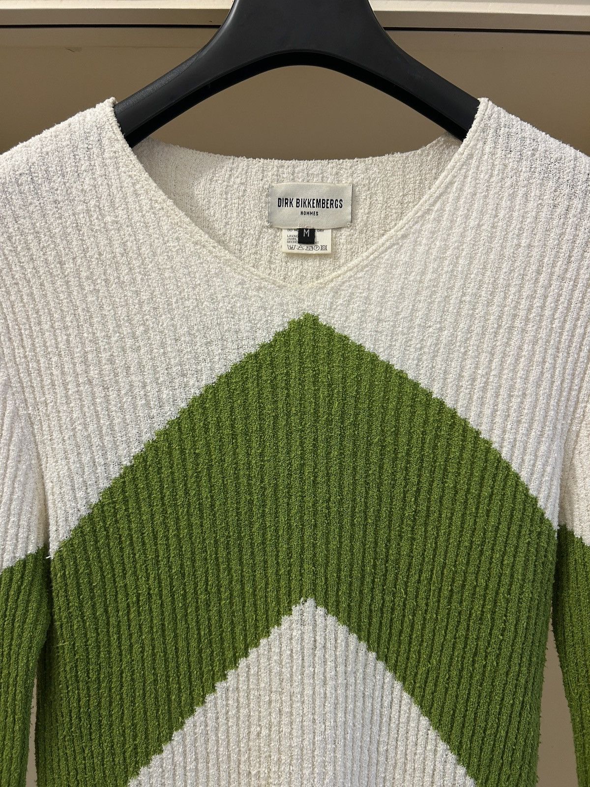Dirk Bikkembergs S/S 1996 vintage ribbed cotton v-neck knit pullover Size US M / EU 48-50 / 2 - 5 Thumbnail