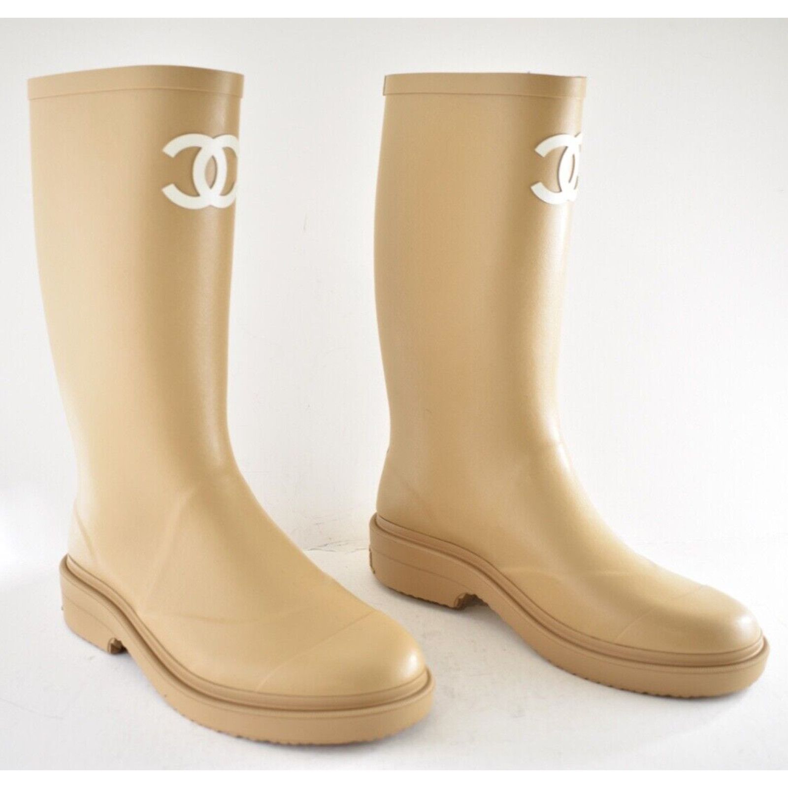 Chanel Wellington Wellies CC Logo Pull On Rubber Rain Boots 41 Size US 11 / IT 41 - 12 Thumbnail