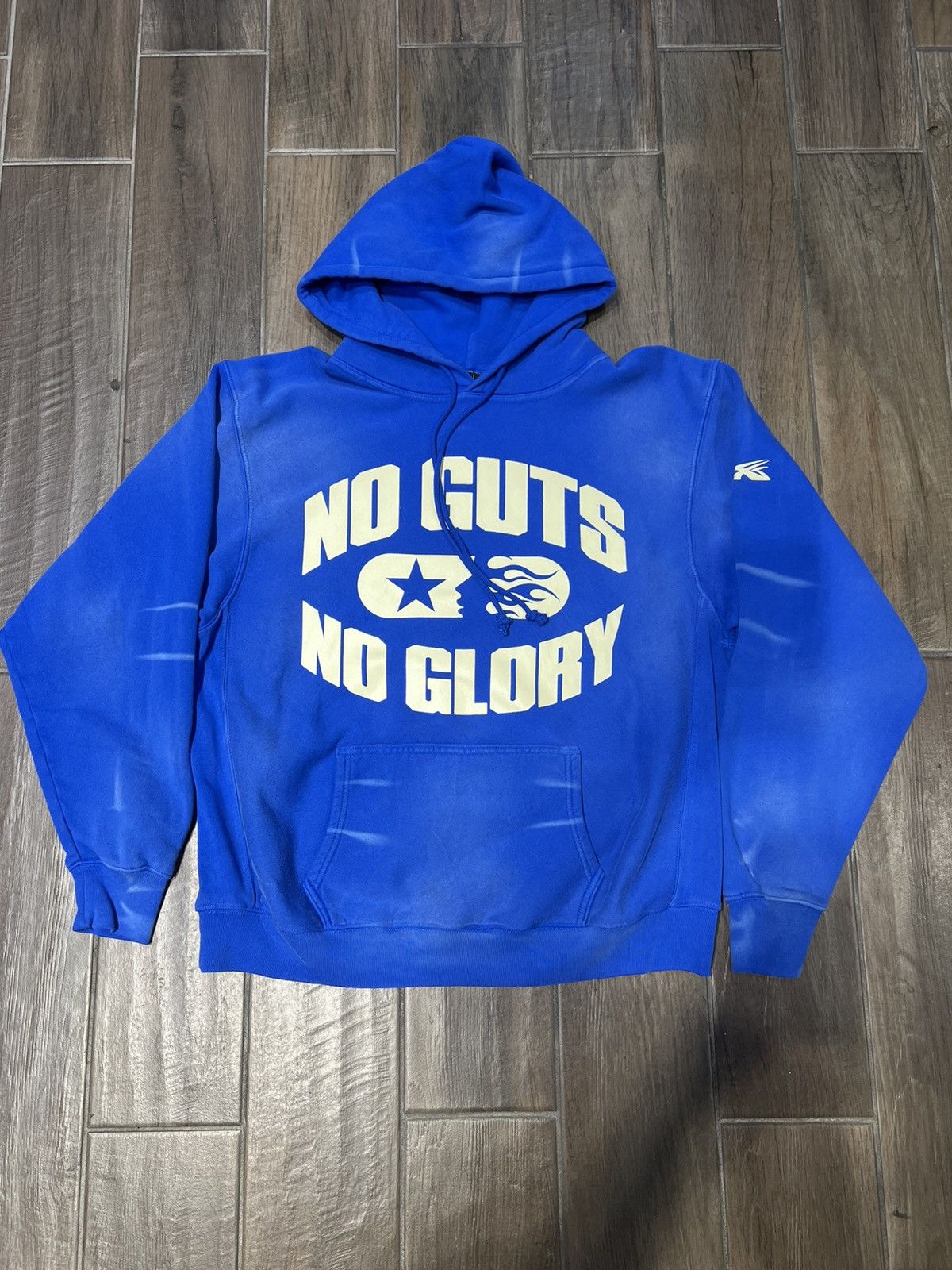 HELLSTAR HELLSTAR “NO GUTS” HOODIE - SIZE LARGE - (BLUE) | Grailed